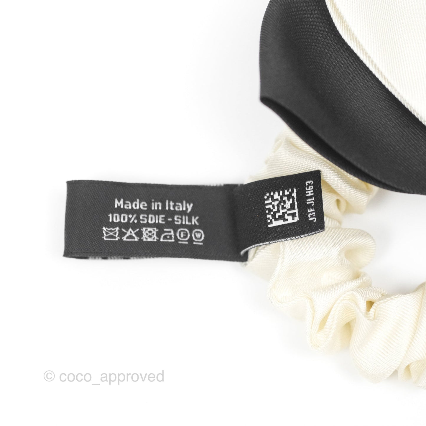 Chanel Bow Silk Hair Accessory Ivory & Black