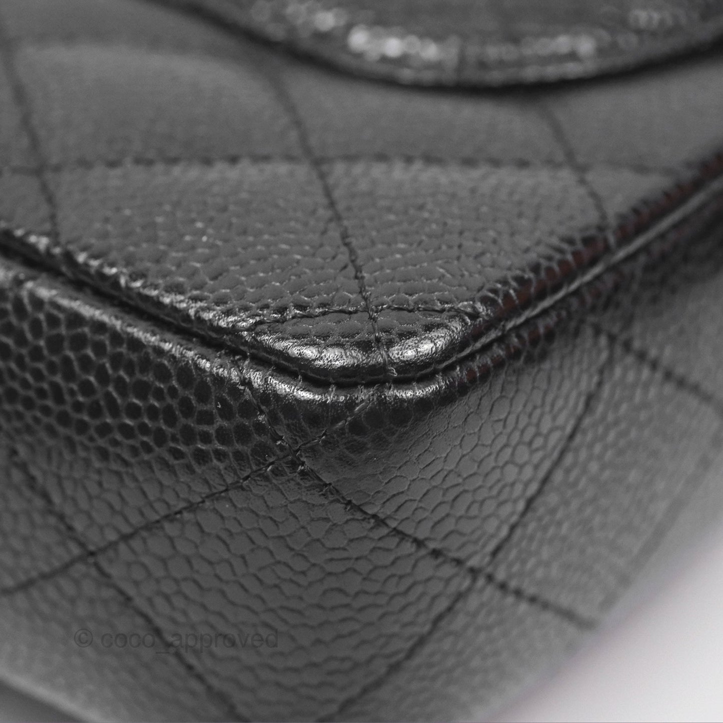 Chanel East West Flap Bag Black Caviar Silver Hardware