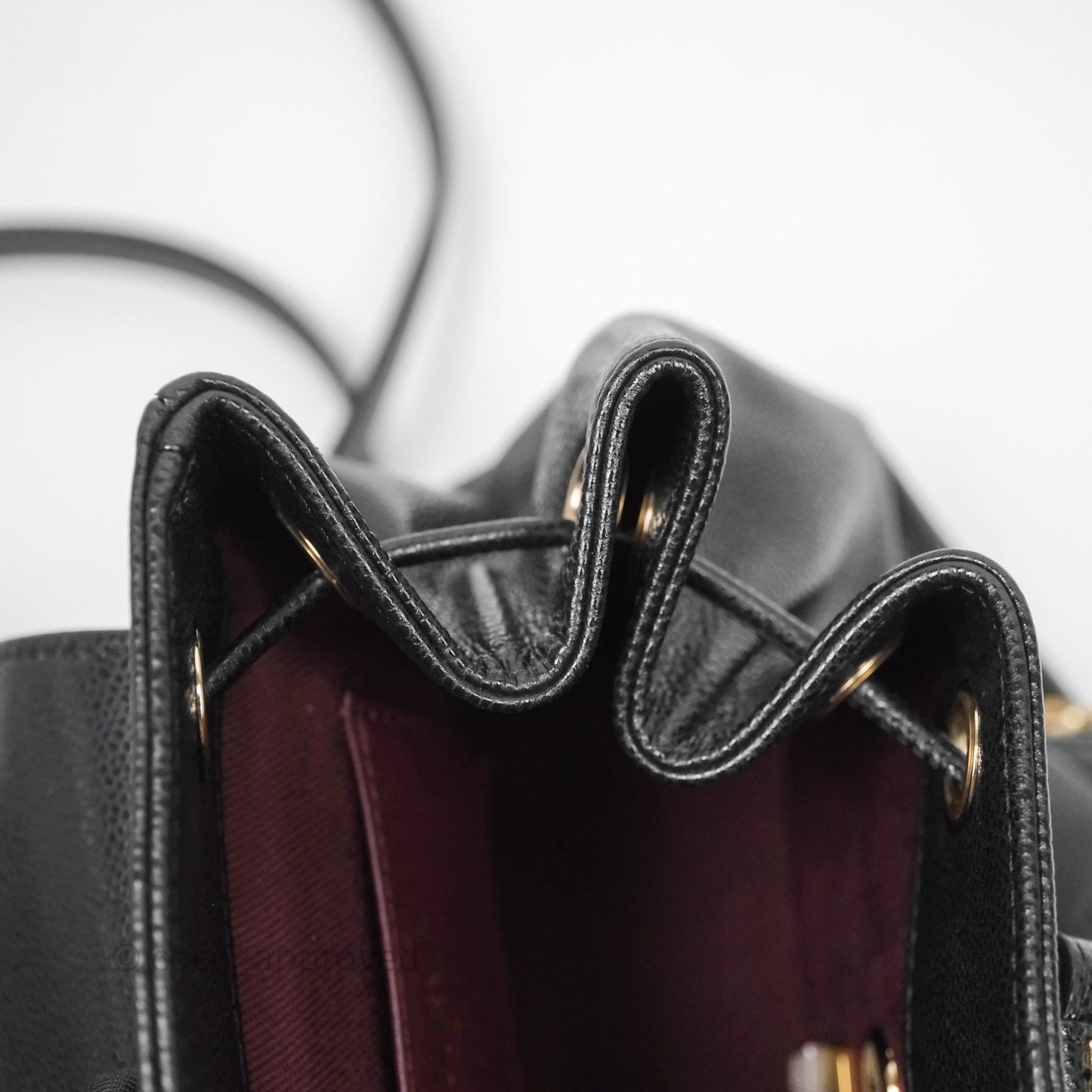 Chanel Quilted Mini Business Affinity Backpack Black Caviar Gold Hardware
