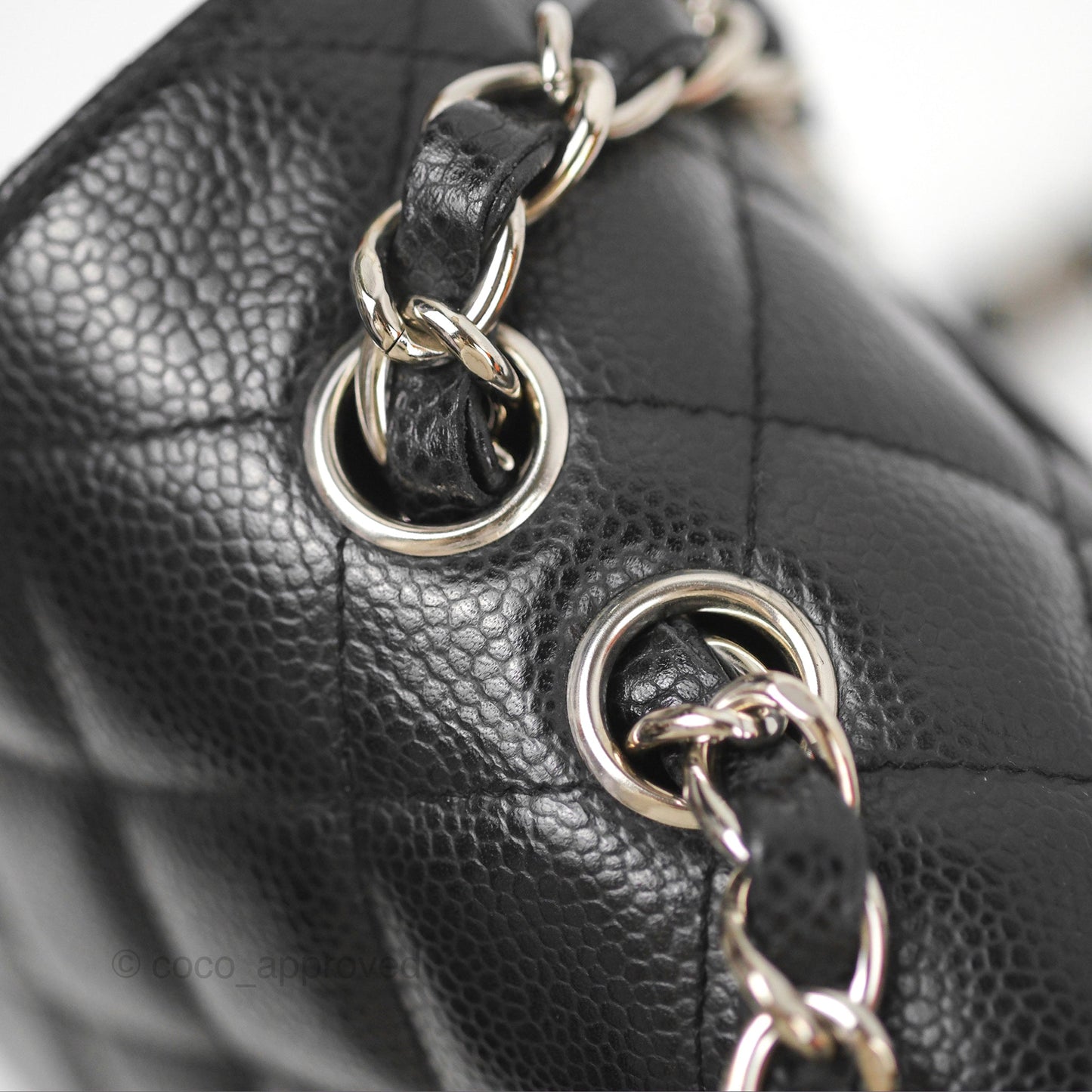 Chanel Jumbo Single Flap Quilted Black Caviar Silver Hardware
