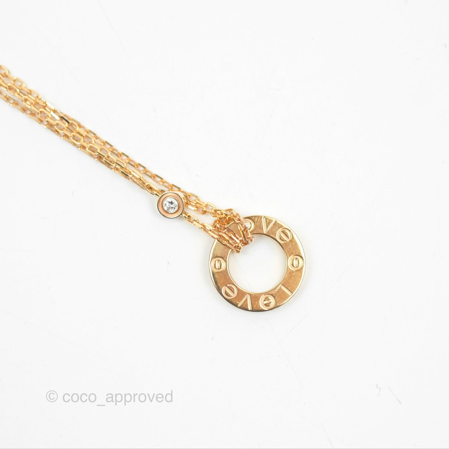Cartier Love Necklace Rose Gold 2 Diamonds