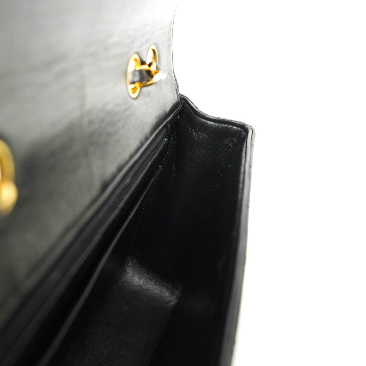 Chanel Vintage Small Flap Bag Black Lambskin 24K Gold Hardware