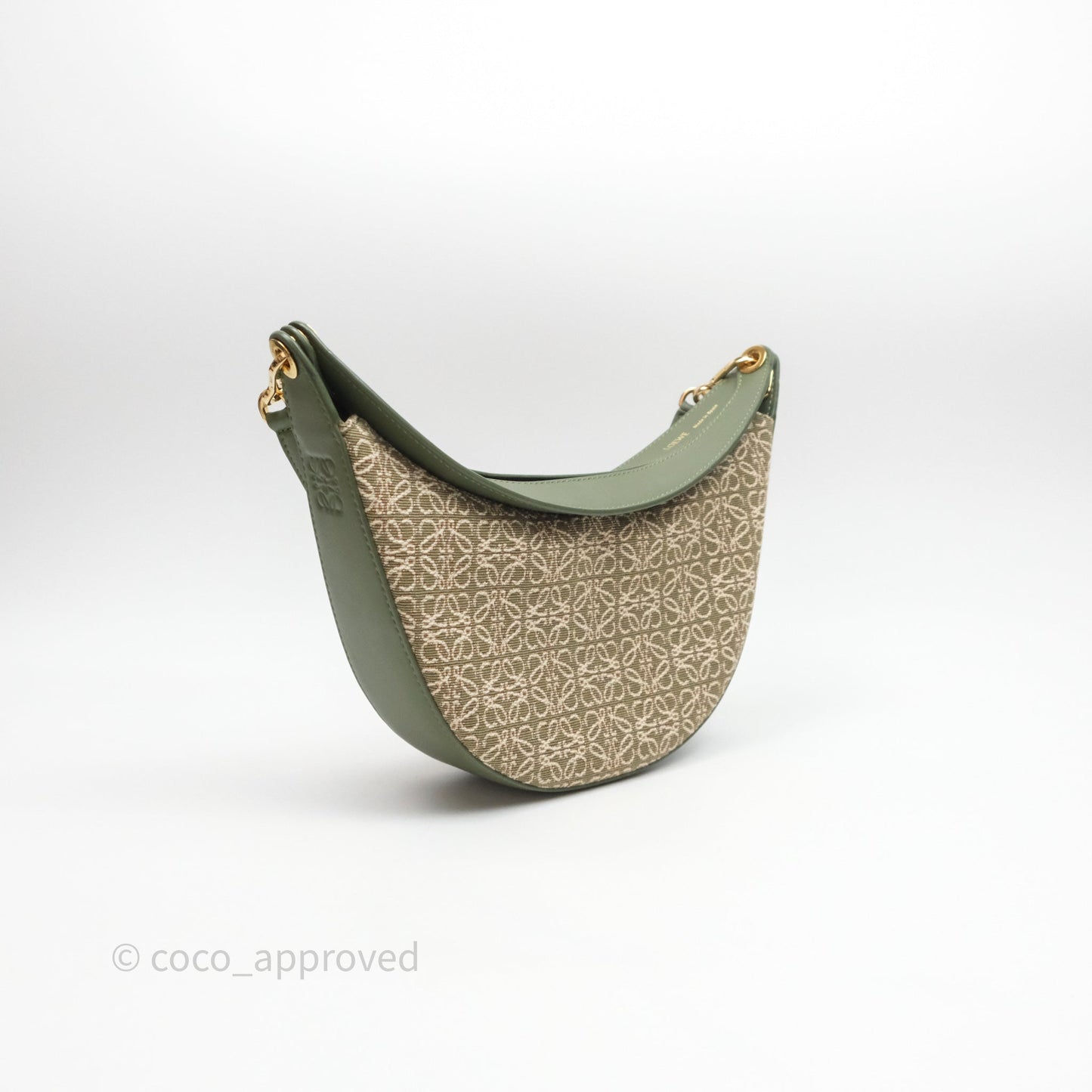 Loewe Small Luna Anagram Shoulder Bag Green Calfskin Jacquard