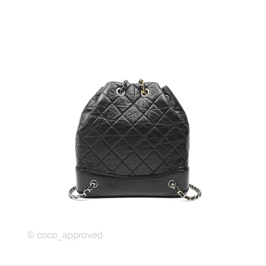 Chanel Small Gabrielle Backpack Black Aged Calfskin