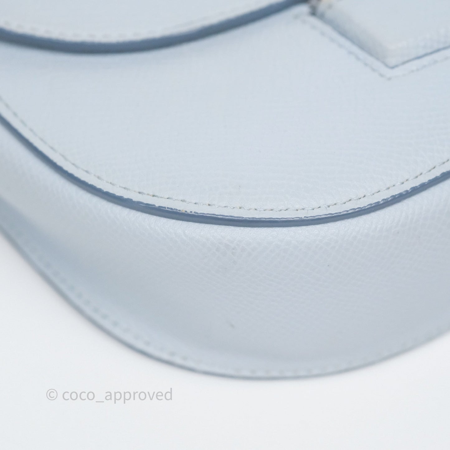 Celine Small Trotteur Crossbody Bag Light Blue Grained Calfskin