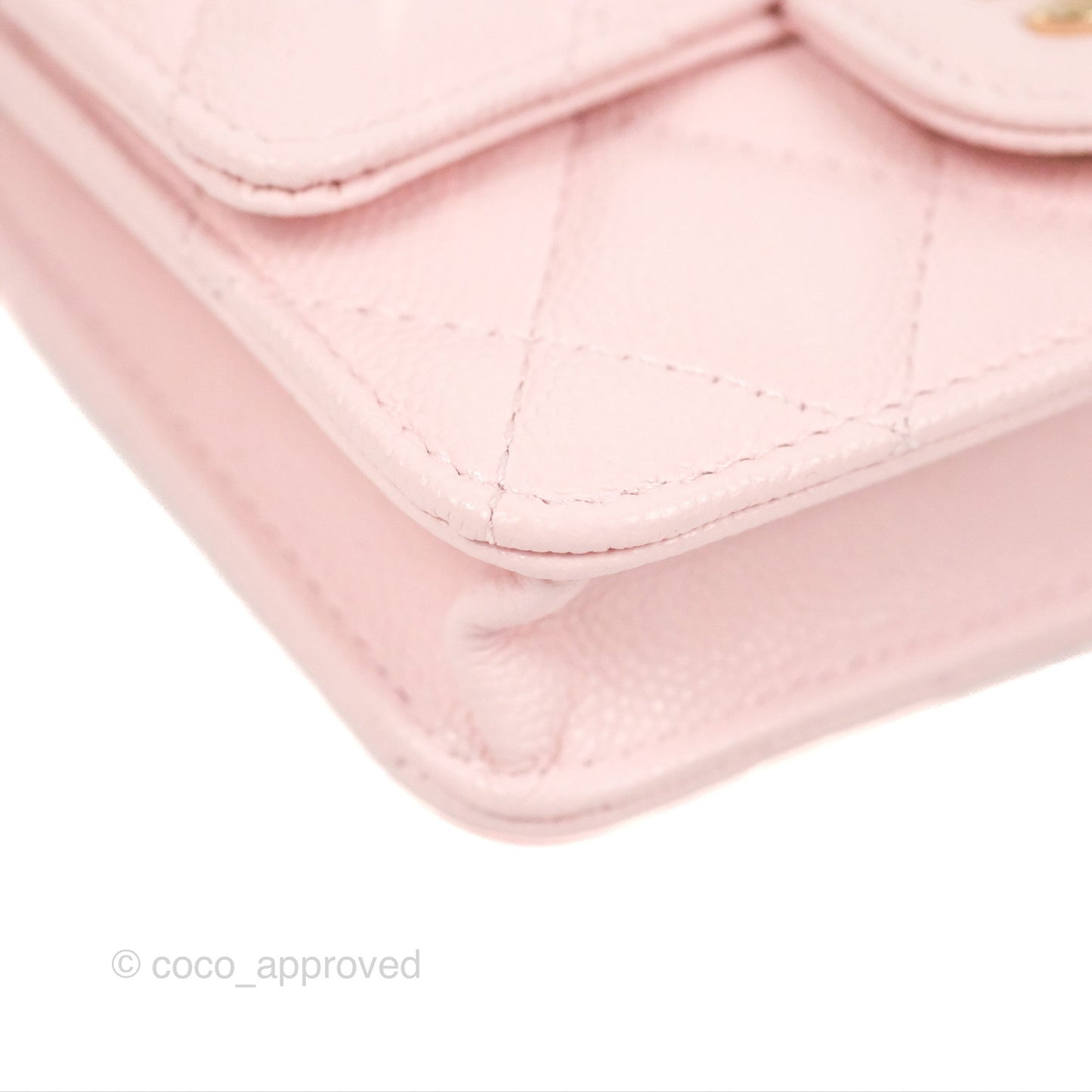 Chanel Mini Wallet With Chain Light Pink Caviar Gold Hardware