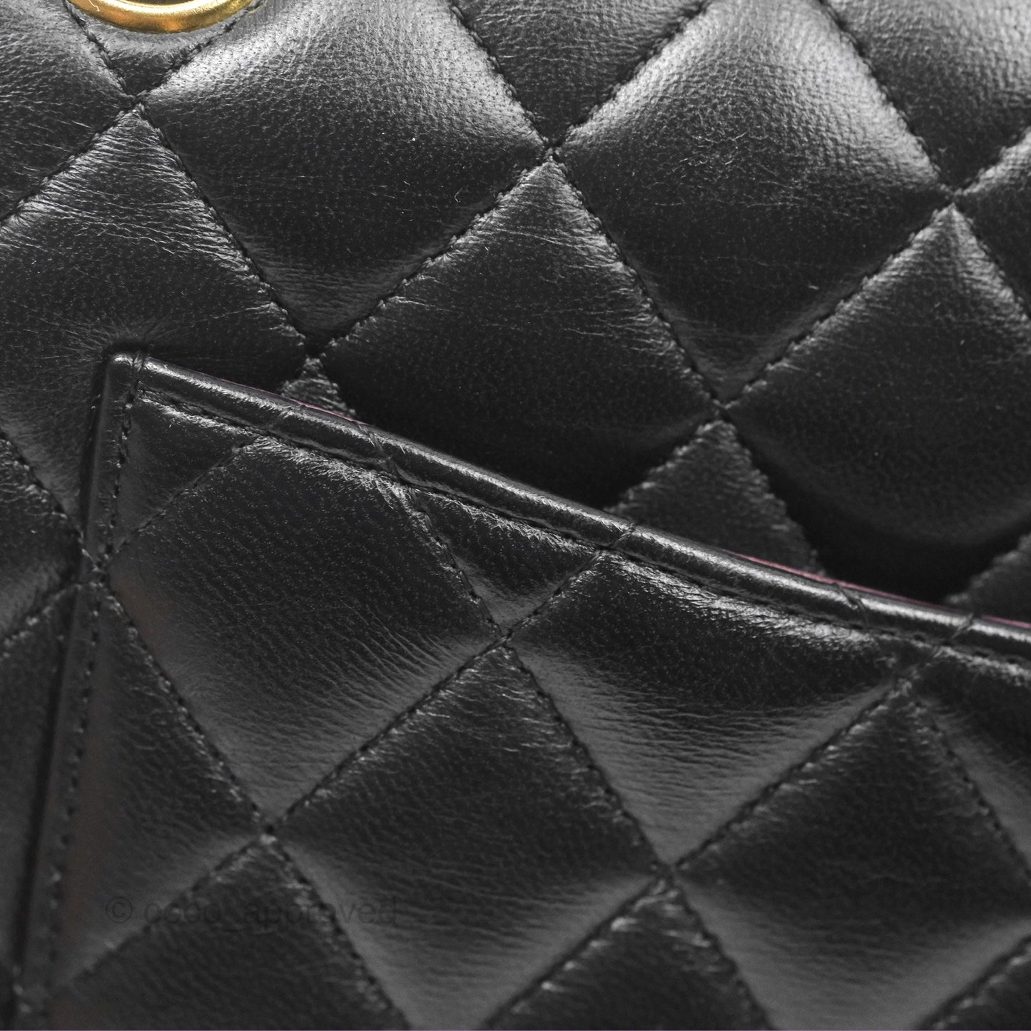 Chanel Small Classic Quilted Flap Black Lambskin Gold Hardware