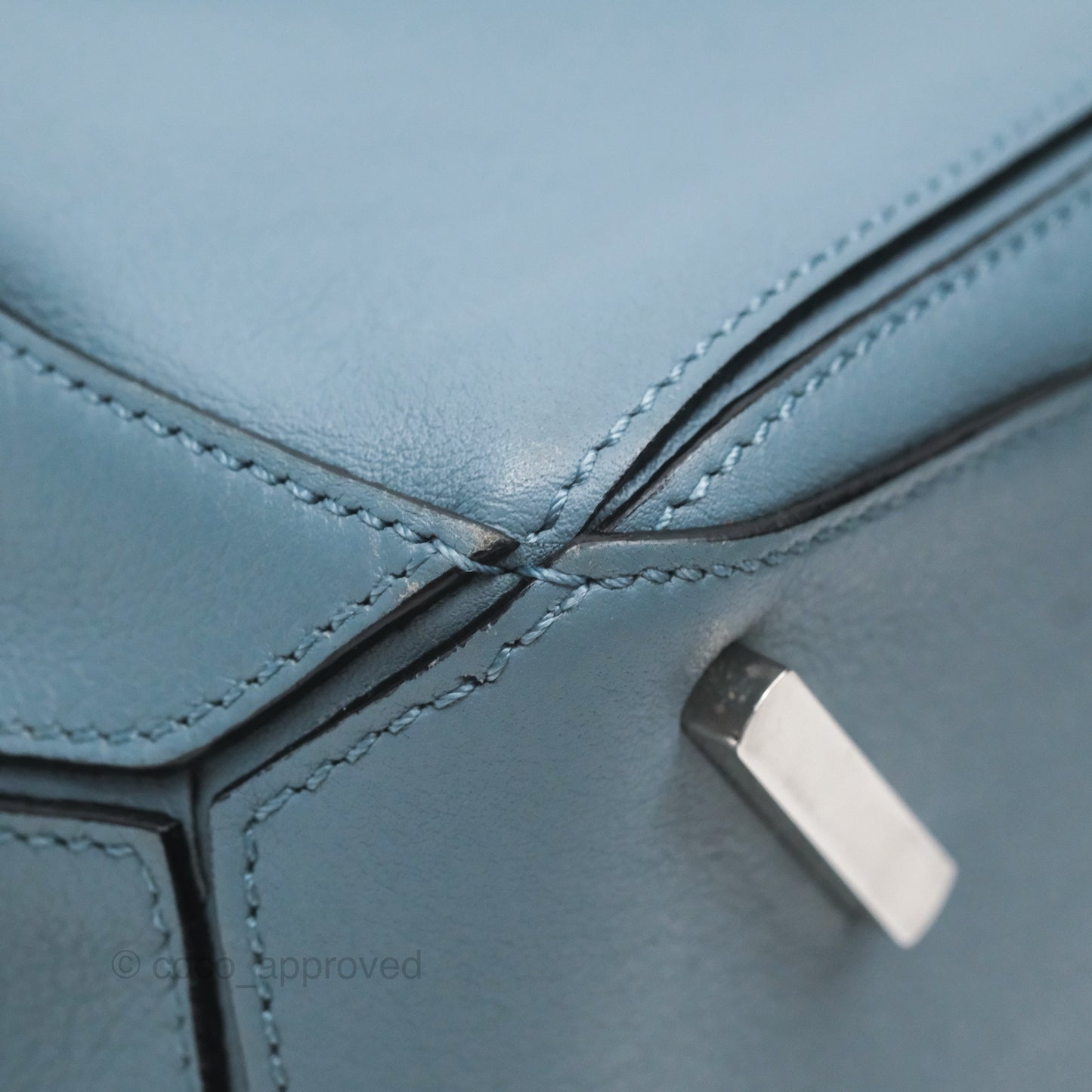 Loewe Small Puzzle Bag Blue Calfskin Silver Hardware