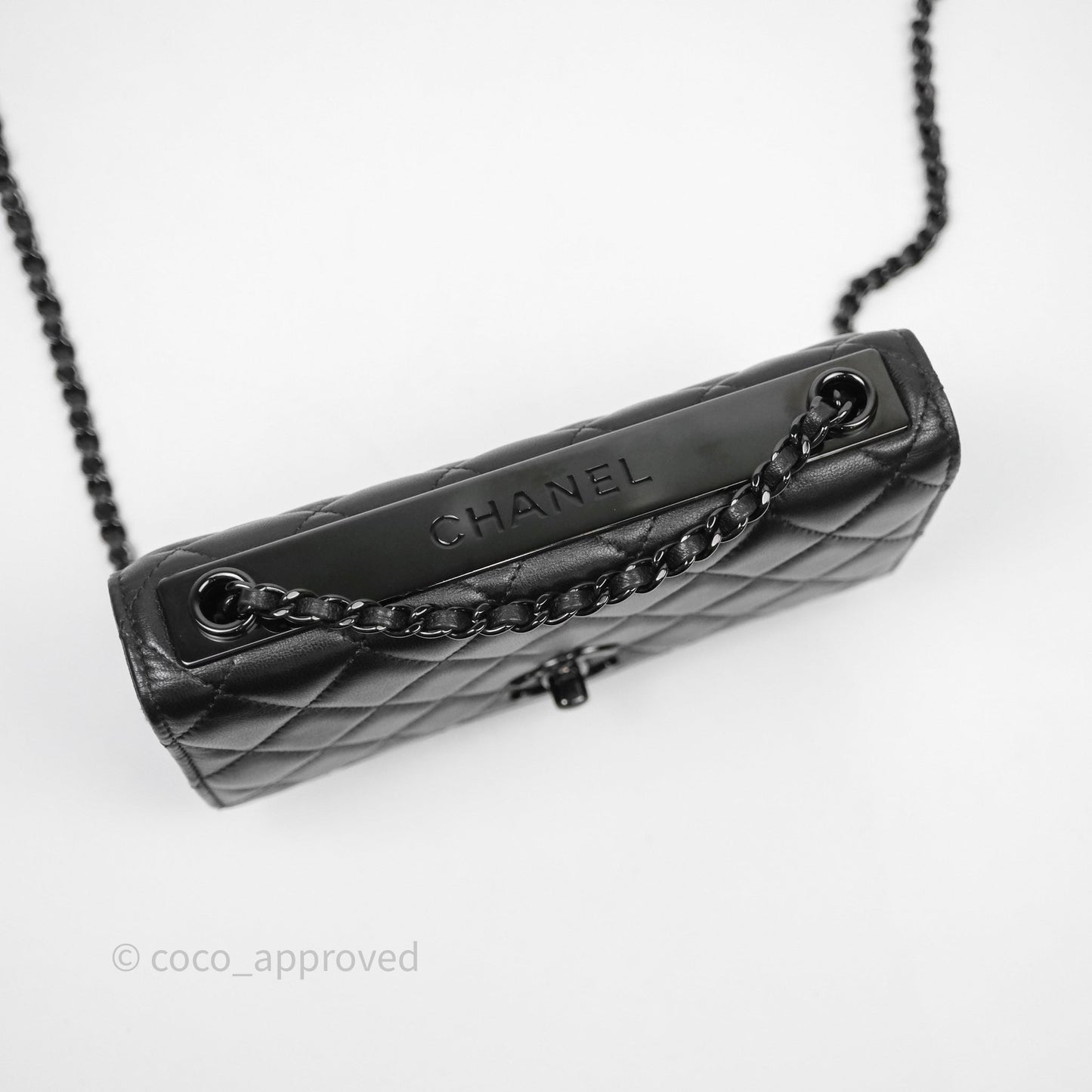Chanel Quilted Trendy CC WOC Wallet On Chain So Black Lambskin