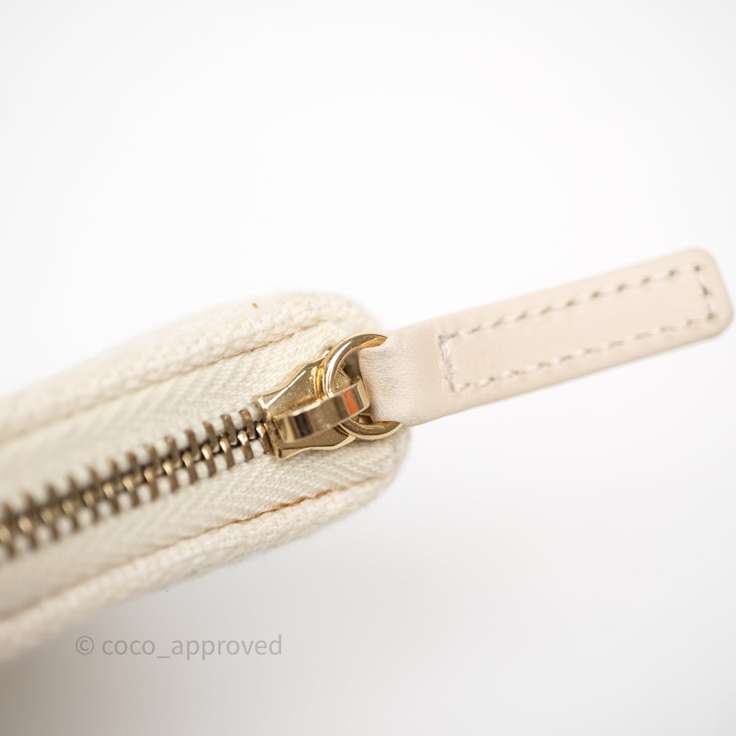 Chanel New Small Deauville Cream Ivory Canvas Light Gold Hardware
