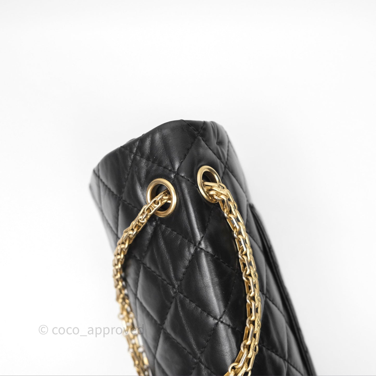 Chanel Quilted Reissue 226 Aged Calfskin Black Gold Hardware