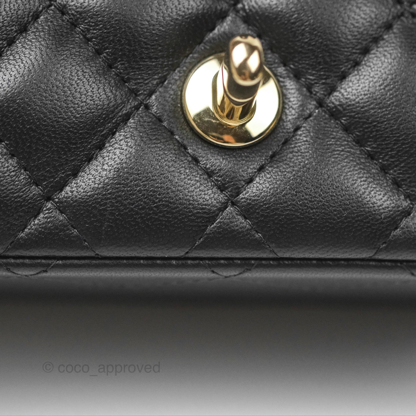 Chanel Mini Square Flap Bag Quilted Black Lambskin Gold Hardware