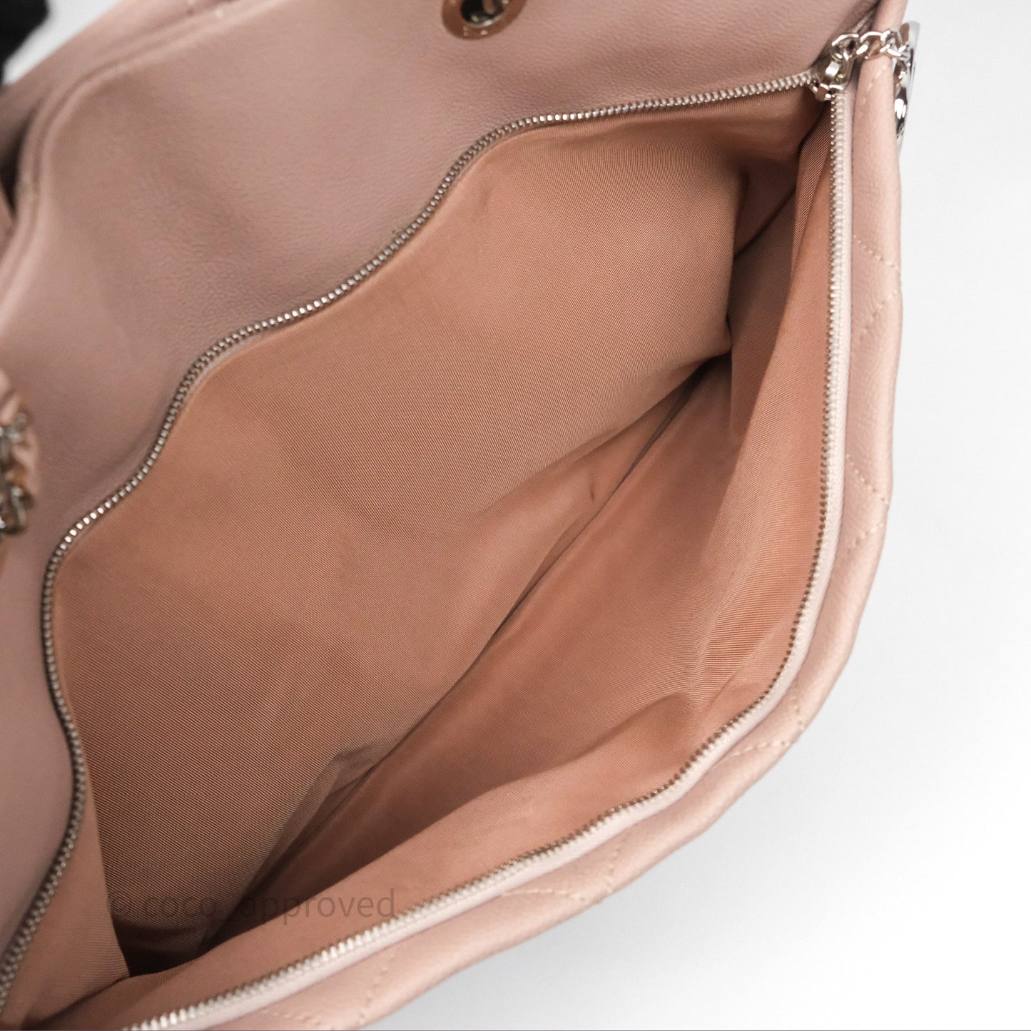 Chanel Quilted Tote Bag Pink Caviar Silver Hardware