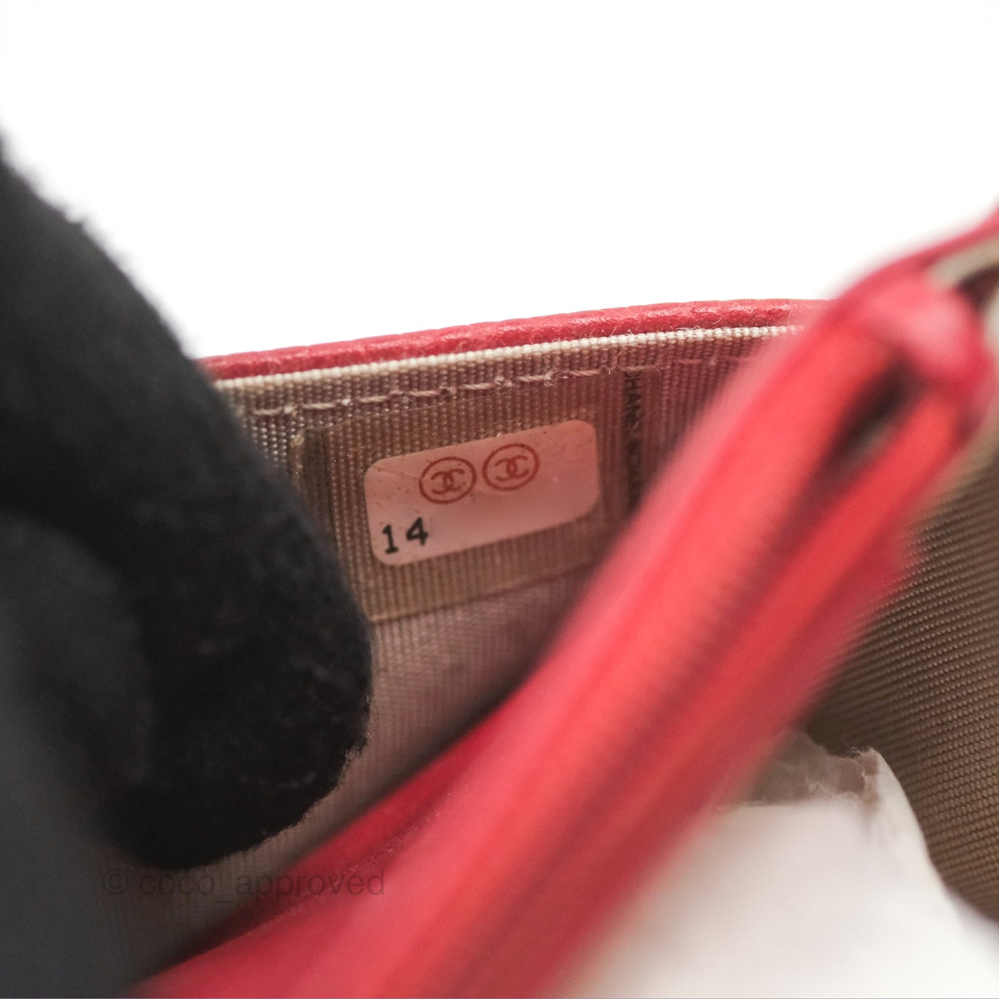 Chanel CC Wallet On Chain WOC Red Caviar Silver Hardware