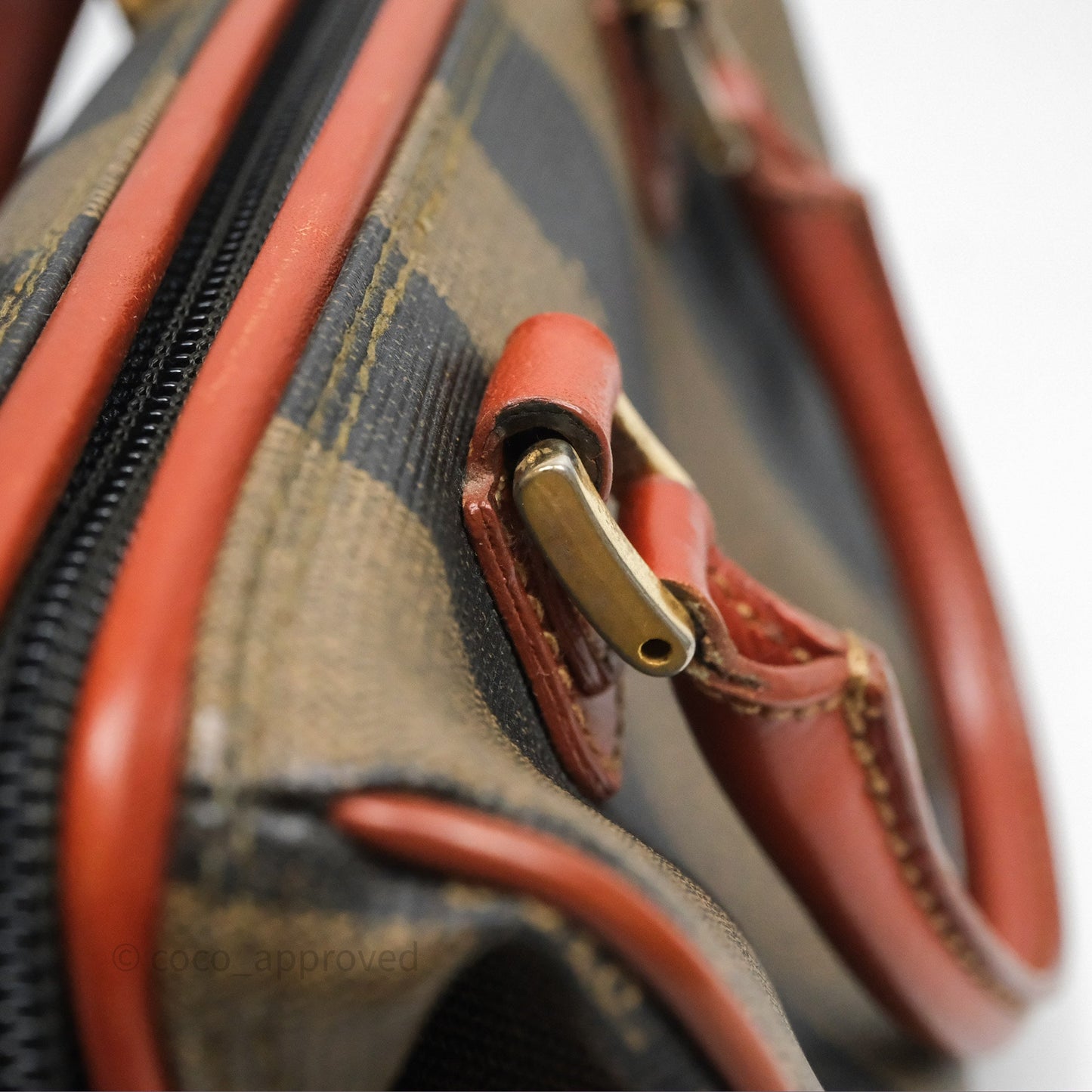 Fendi Mini Vintage Striped Boston Bag