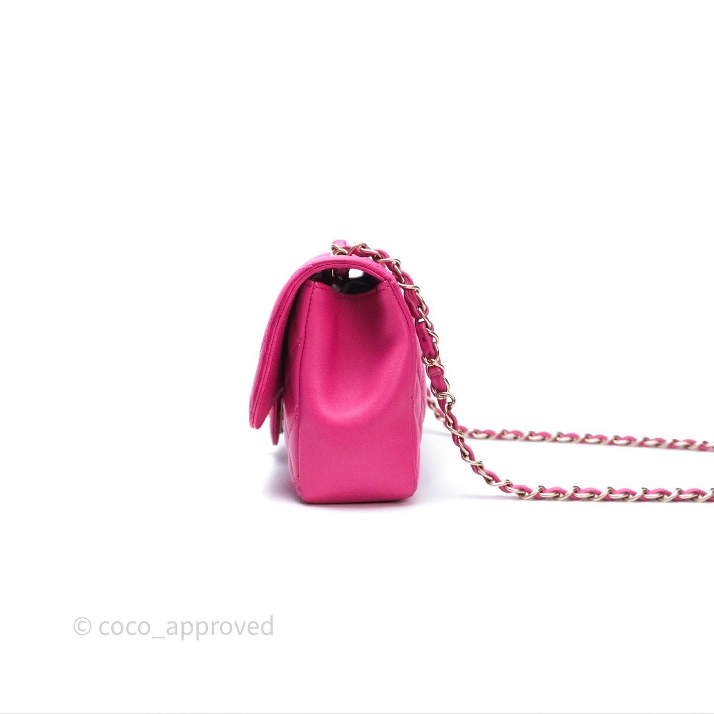 Chanel Quilted Mini Mademoiselle Chic Flap Dark Pink Lambskin Aged Gold Hardware