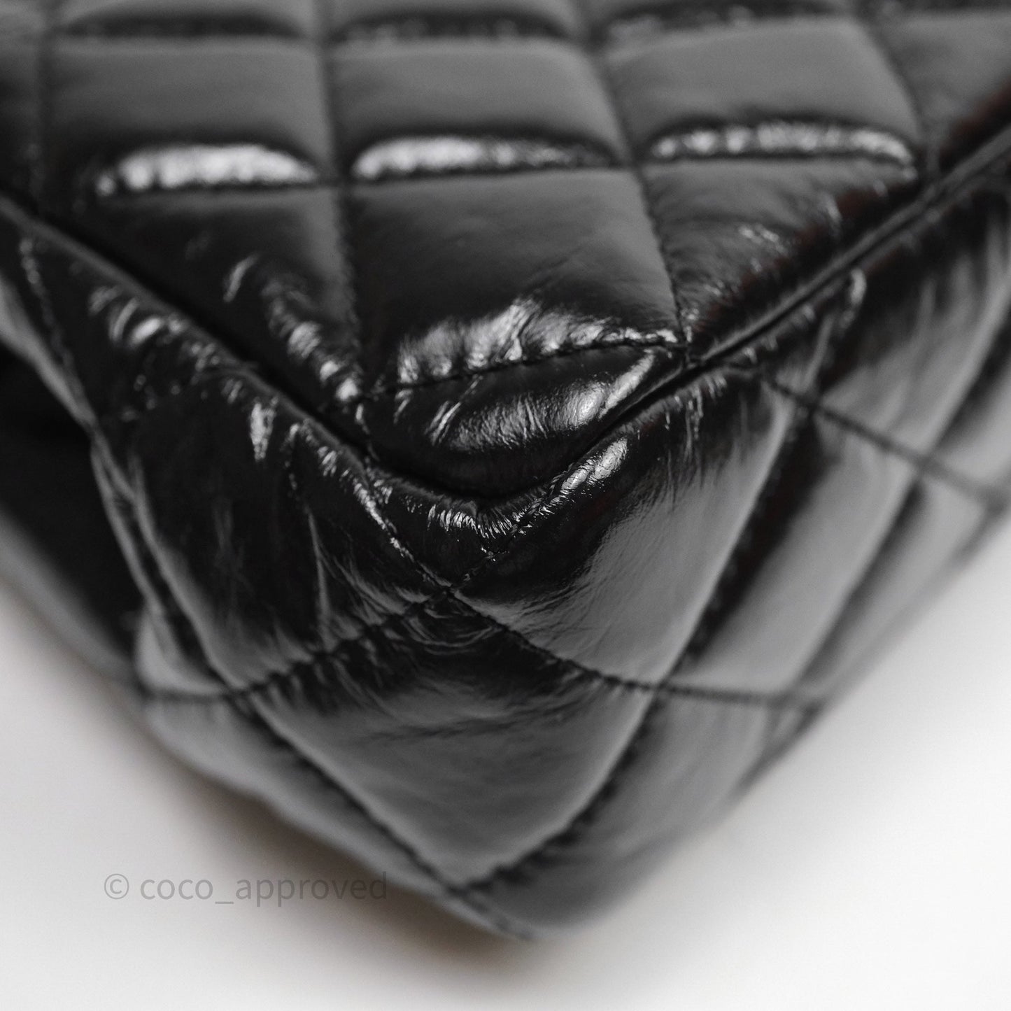 Chanel Small Wavy CC Hobo Black Shiny Crumpled Calfskin Aged Gold Hardware 23C