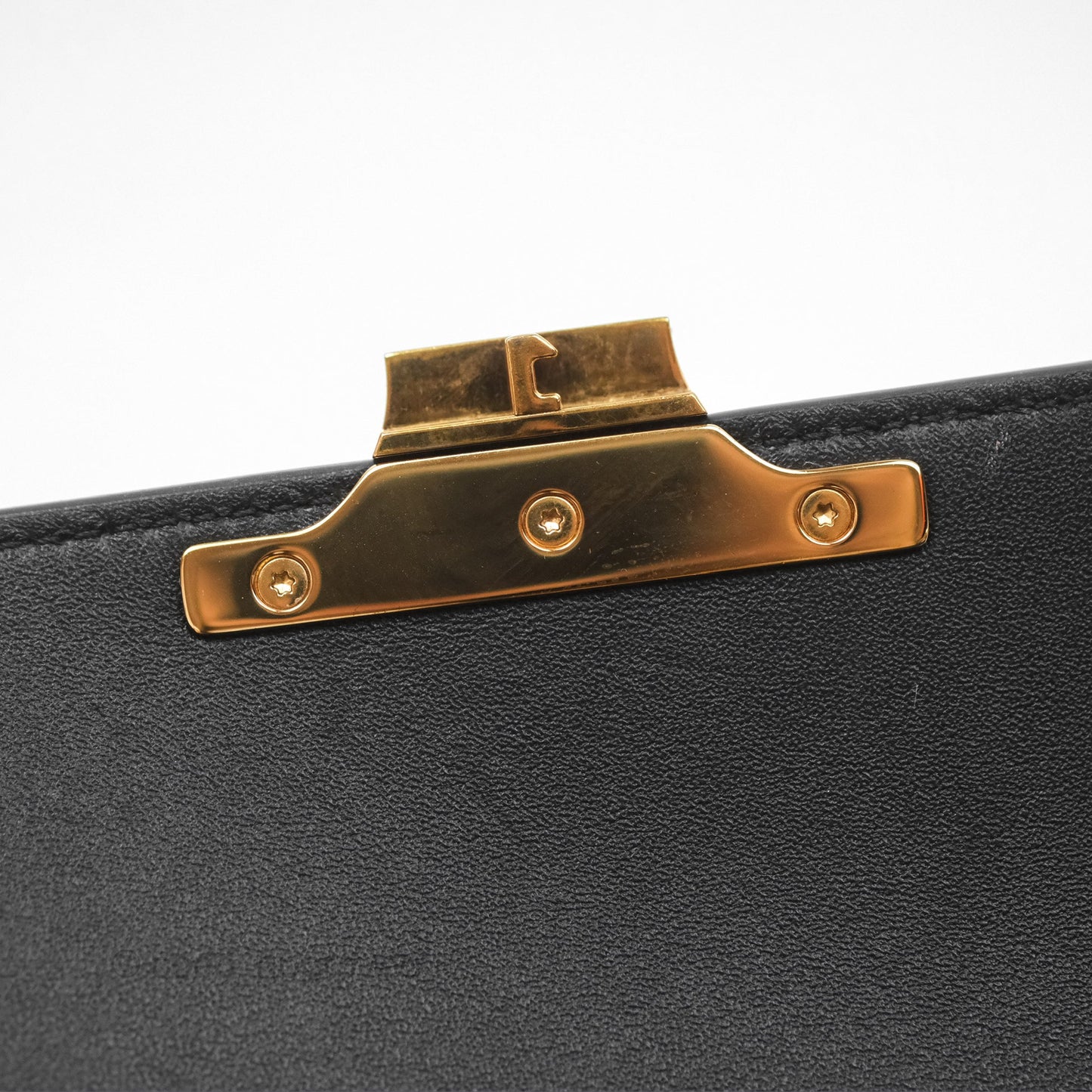 Celine Triomphe Shoulder Bag Black Calfskin