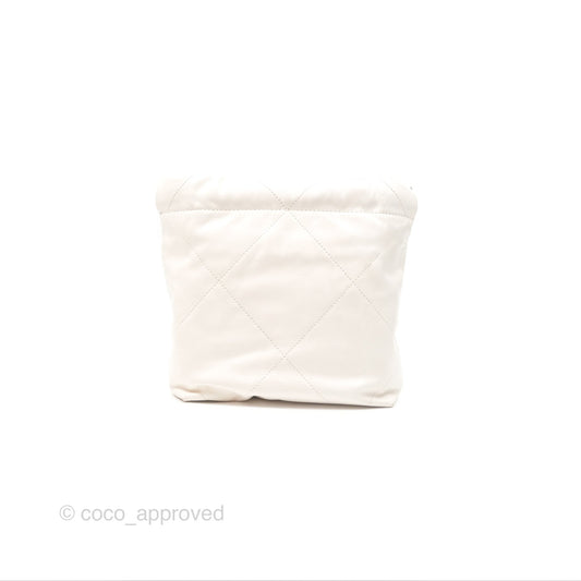 Chanel 22 Mini Bag White Crumpled Calfskin