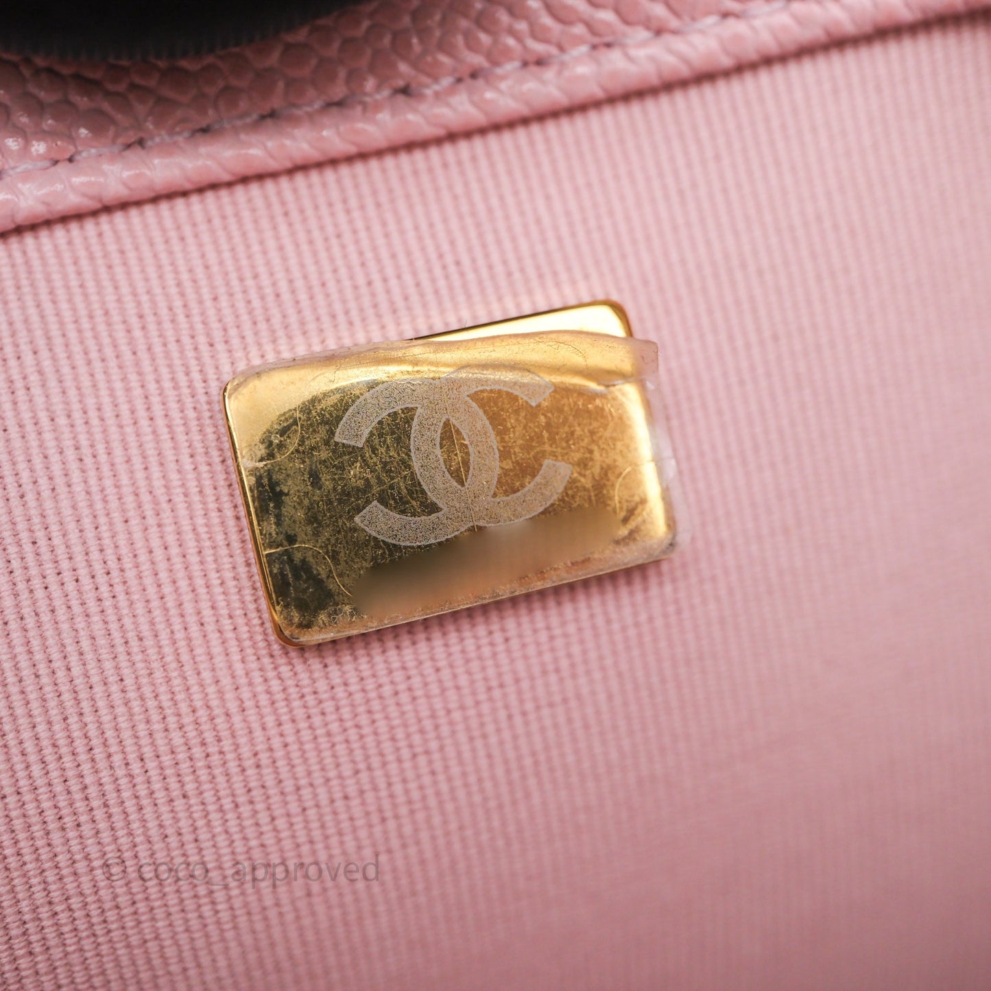 Chanel Chain Around Flap Bag Pink Caviar Aged Gold Hardware 22B