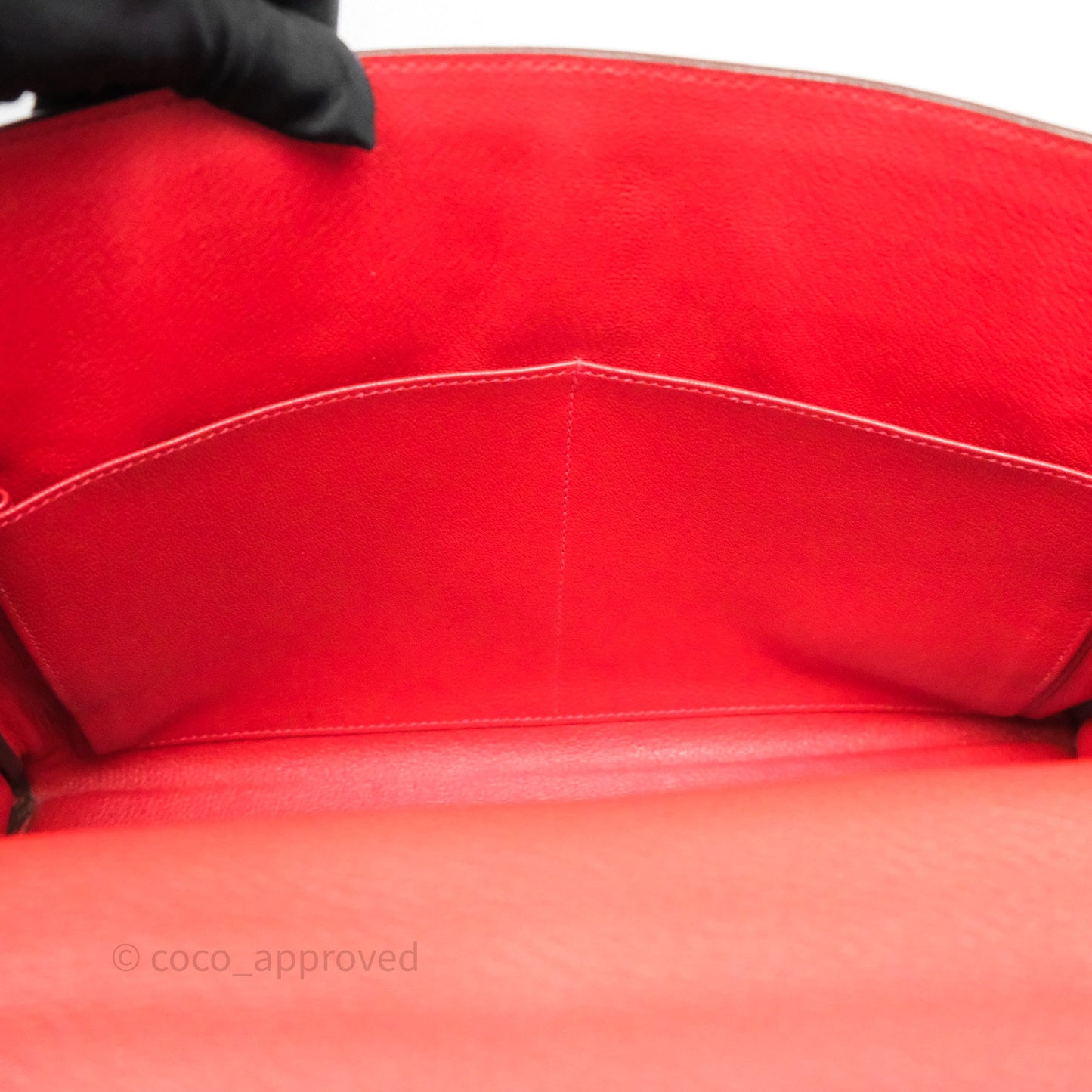 Hermès Kelly 35 Retourne Red Togo Palladium Hardware