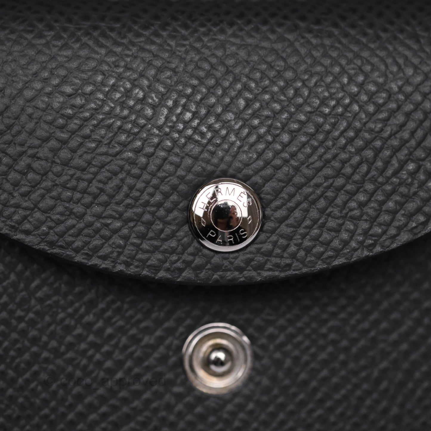Hermès Calvi Duo Compact Card Holder Graphite 88 Epsom