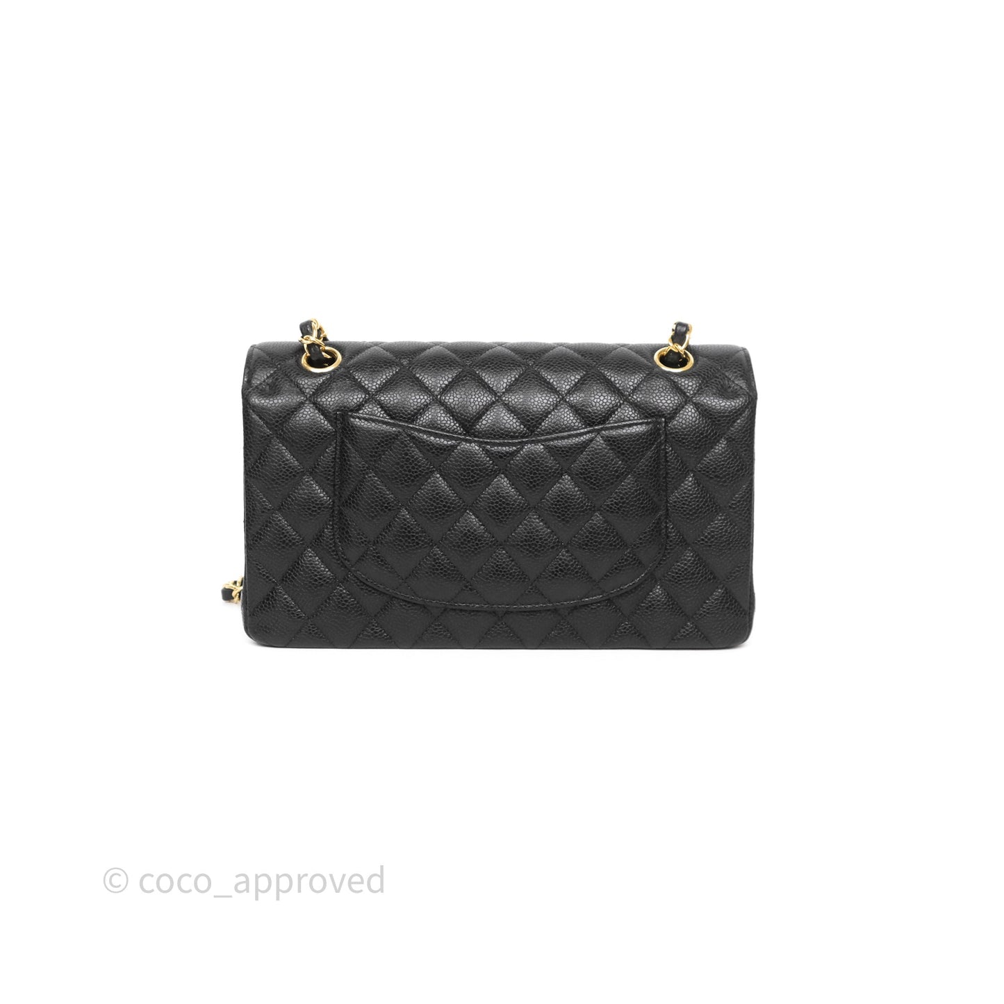 Chanel Classic M/L Medium Flap Quilted Black Caviar Gold Hardware