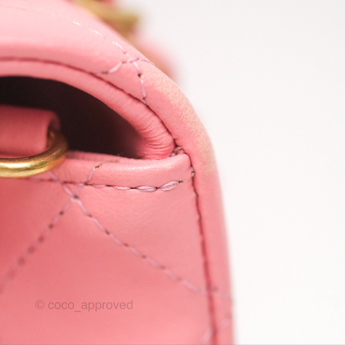 Chanel Quilted Mini Rectangular Pink Lambskin Gold Hardware