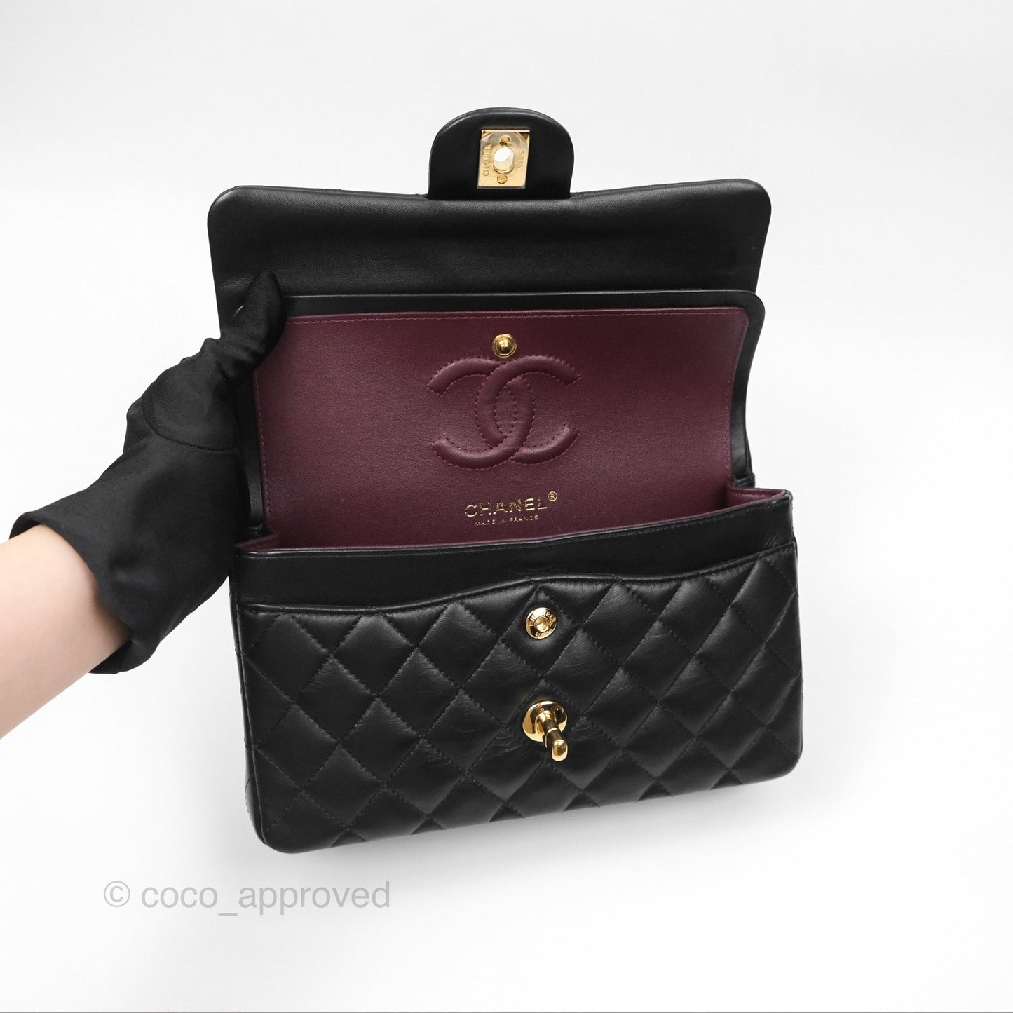 Chanel Small S/M Classic Flap Black Lambskin Gold Hardware