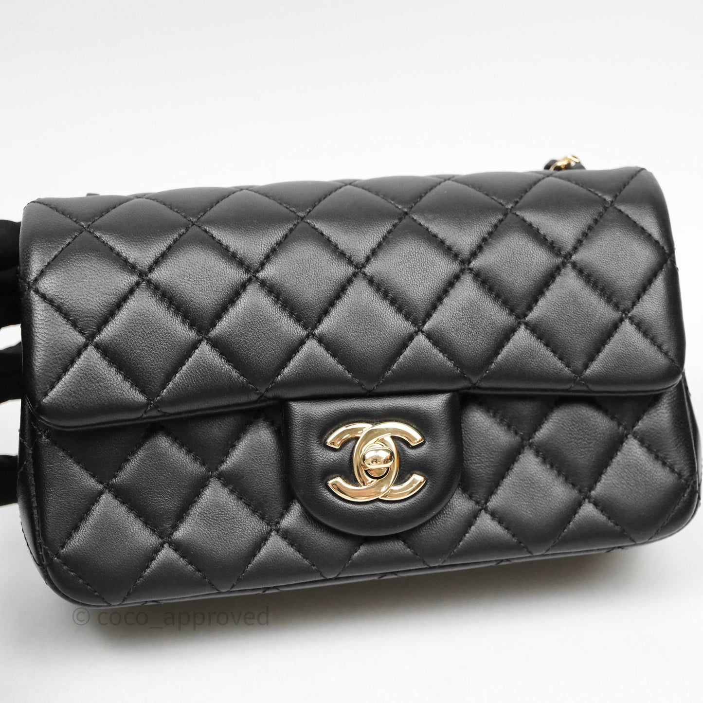 Chanel Ball Crush Mini Rectangular Black Lambskin Gold Hardware