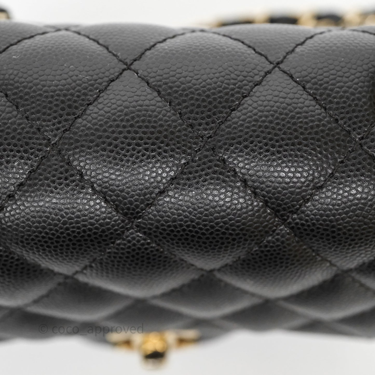Chanel Mini Square Black Caviar Gold Hardware