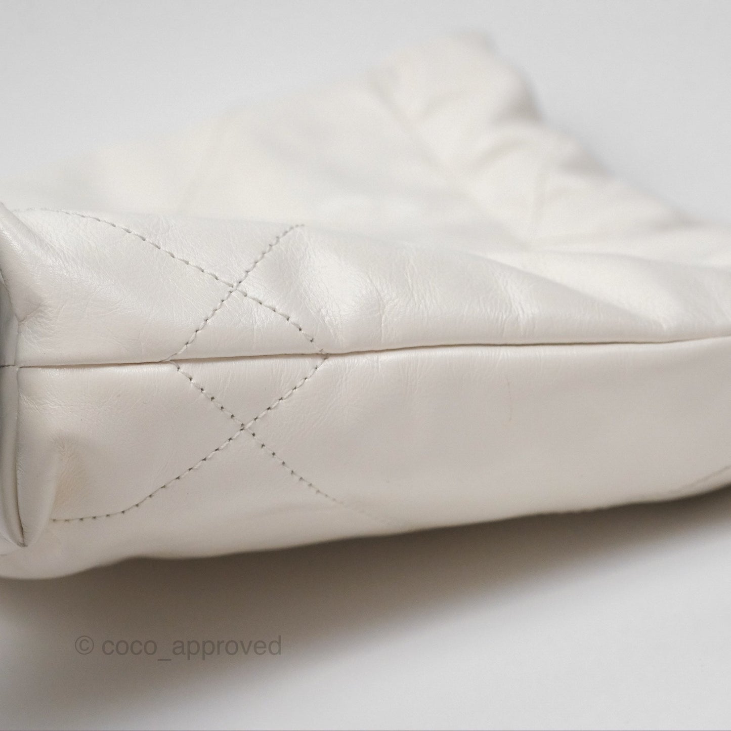 Chanel 22 Mini Bag White Crumpled Calfskin