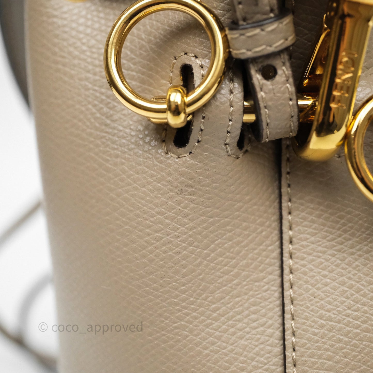 Fendi Mini Mon Tresor Bucket Bag Tortora Grained Calfskin