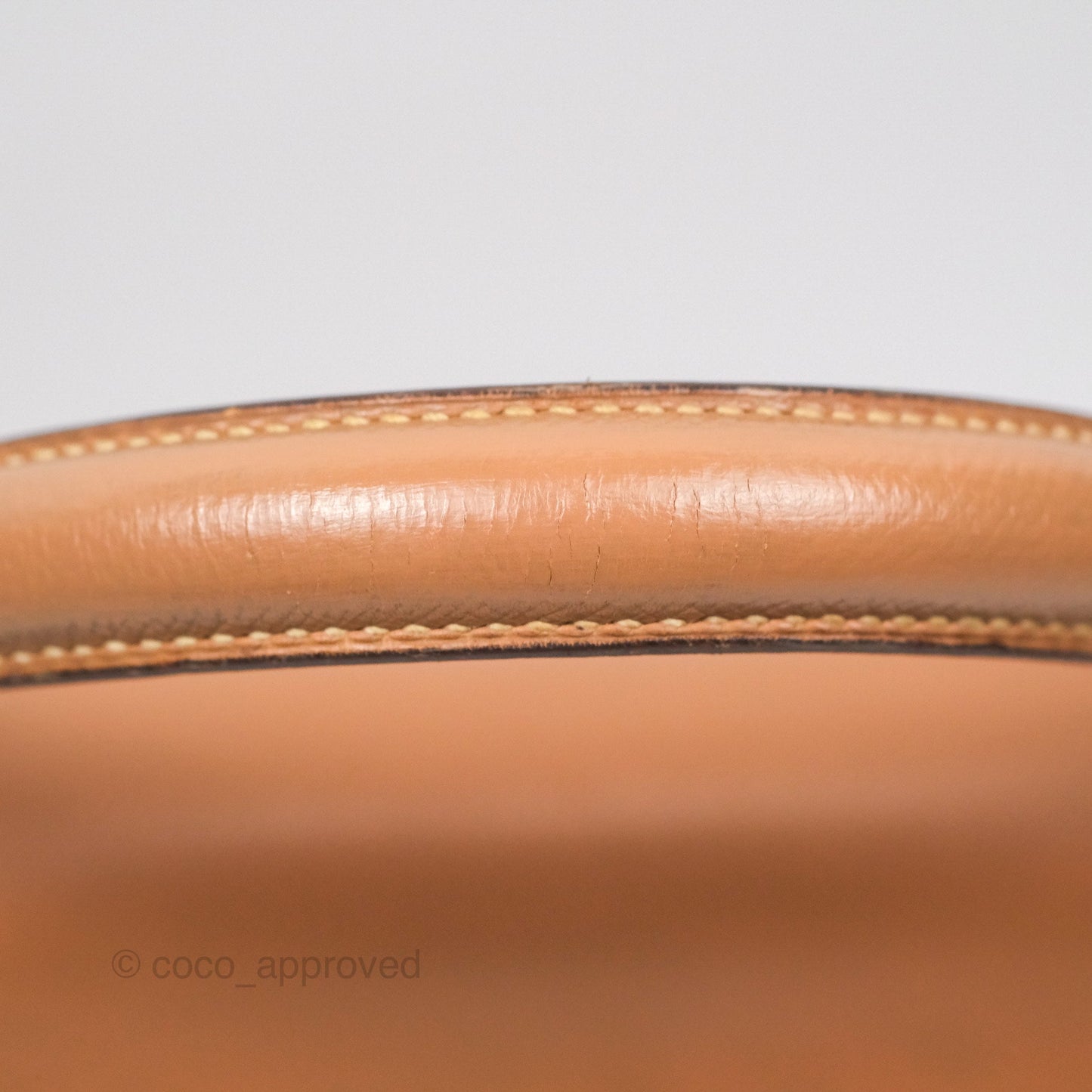 Hermes Vintage Kelly 32 Retourne Natural Gold Hardware