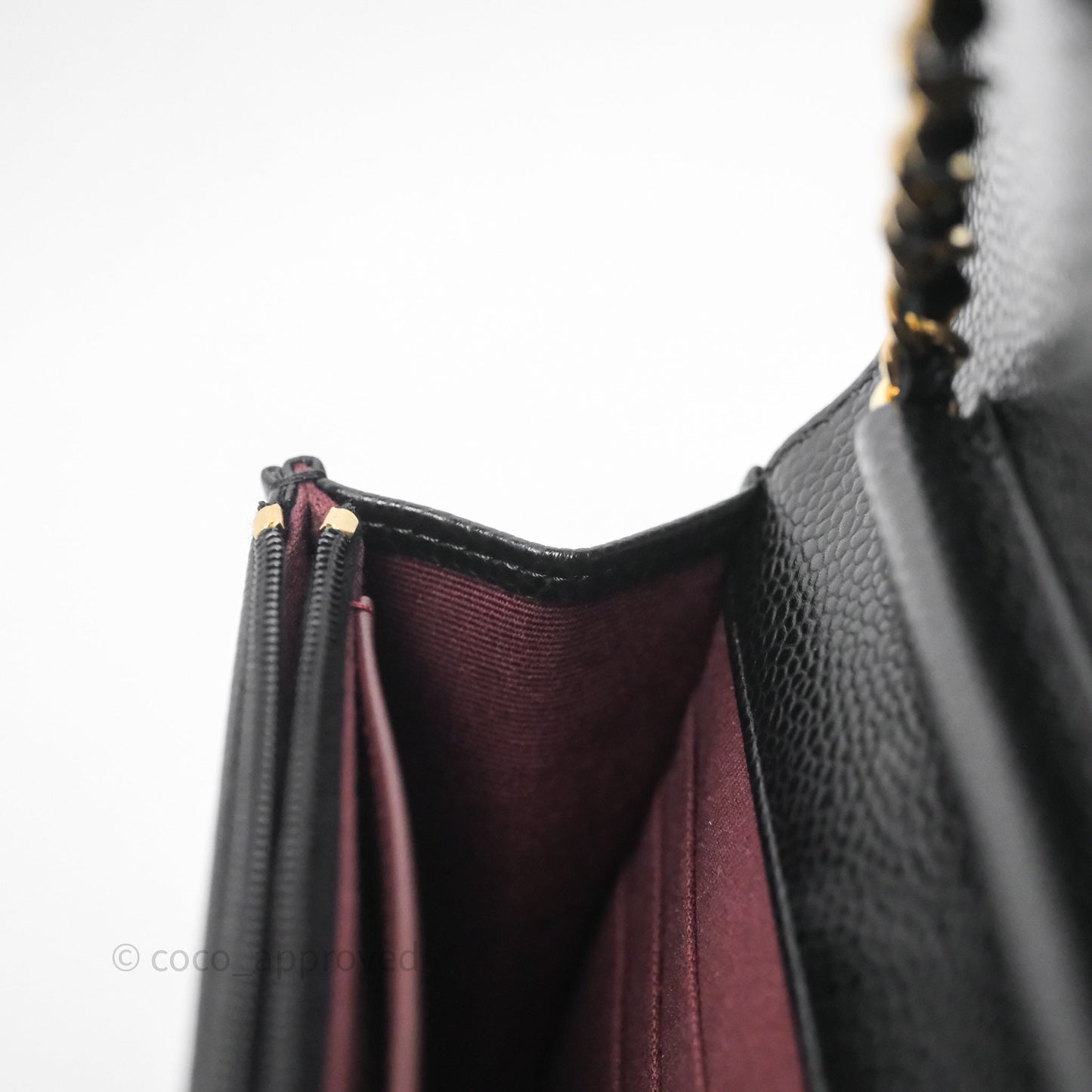Chanel Quilted WOC Black Caviar Gold Hardware