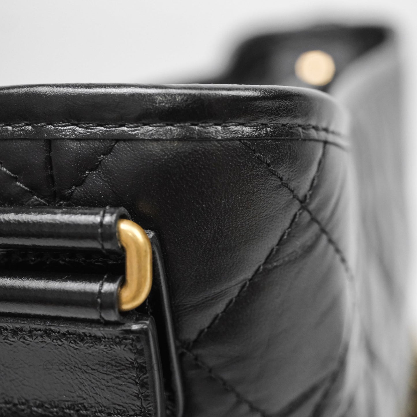 Chanel New Medium Gabrielle Hobo Quilted Black Aged Calfskin