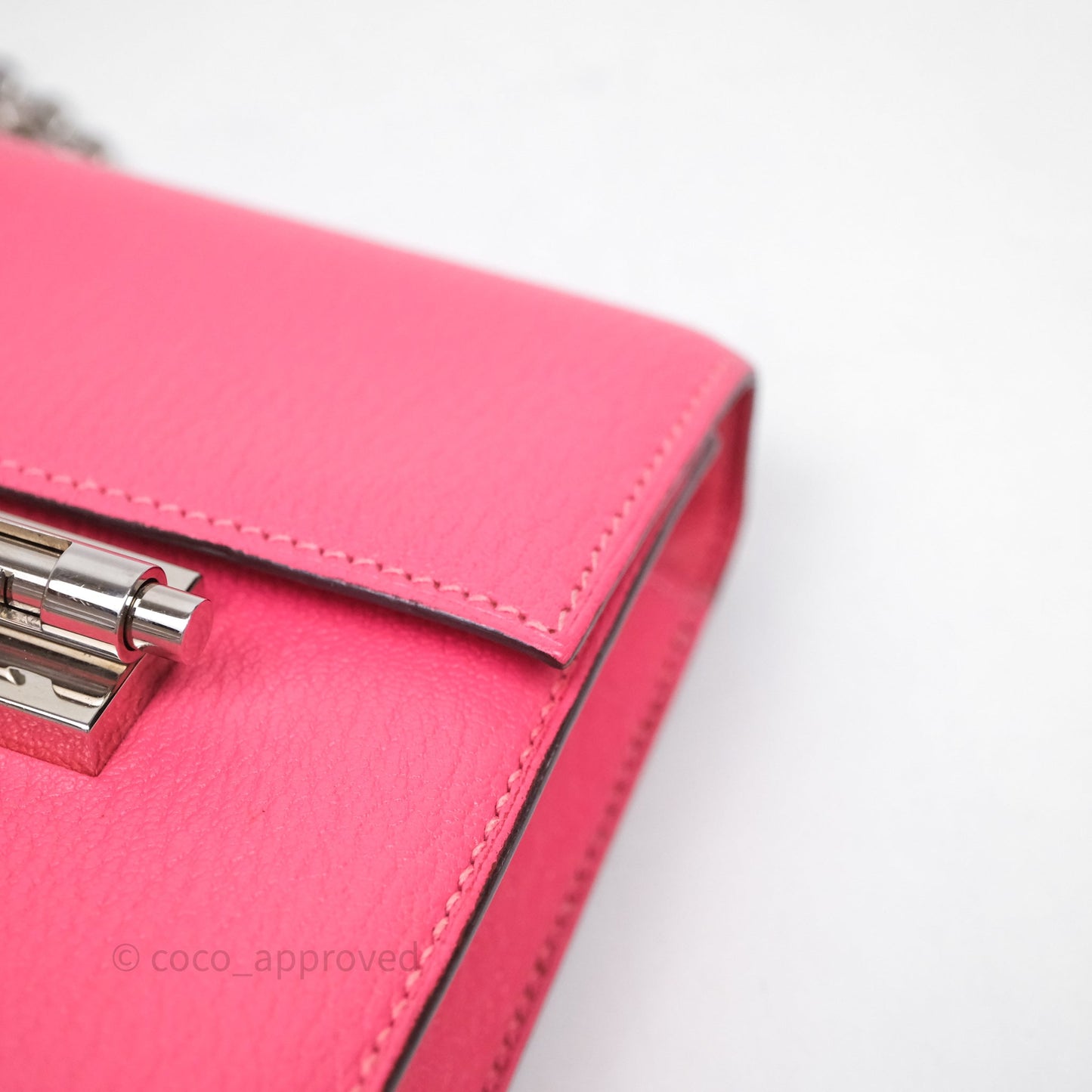 Hermès Mini Verrou Chaine Bag Rose Lipstick U5 Chevre Mysore Palladium Hardware