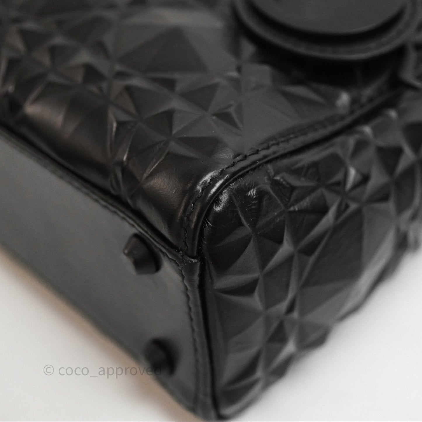 Dior Mini Lady Dior So Black Cannage Calfskin with Diamond Motif