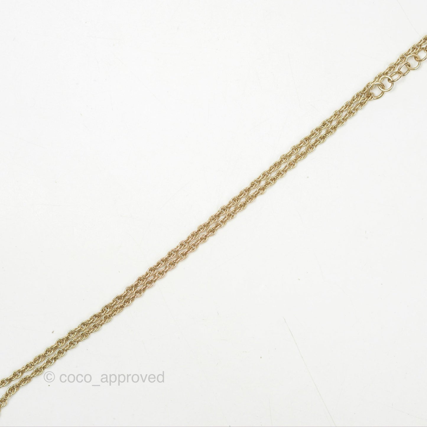 Chanel Crystal Pearl CC Drop Necklace Gold