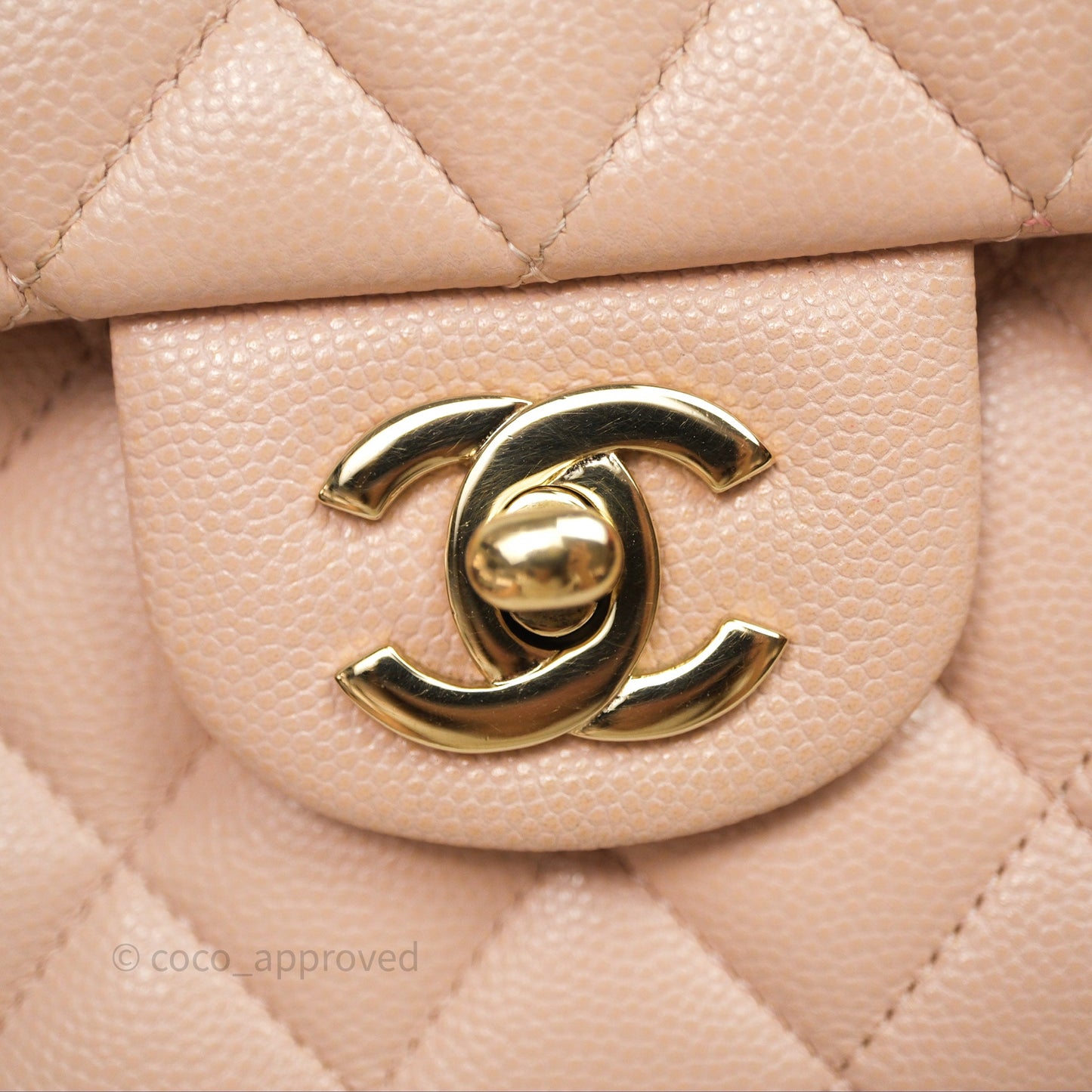 Chanel Small Classic Flap Quilted Rose Clair Caviar Gold Hardware