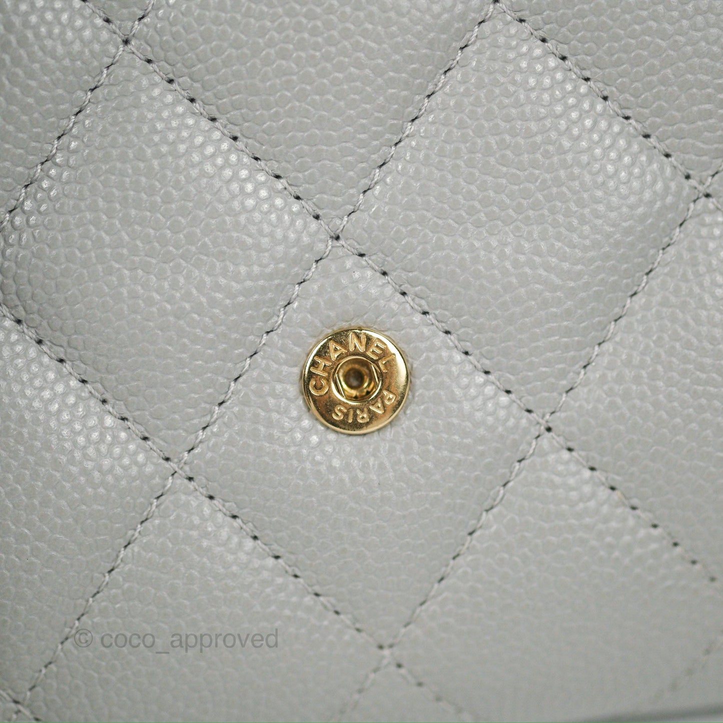 Chanel Quilted Medium Flap Wallet Grey Caviar Gold Hardware