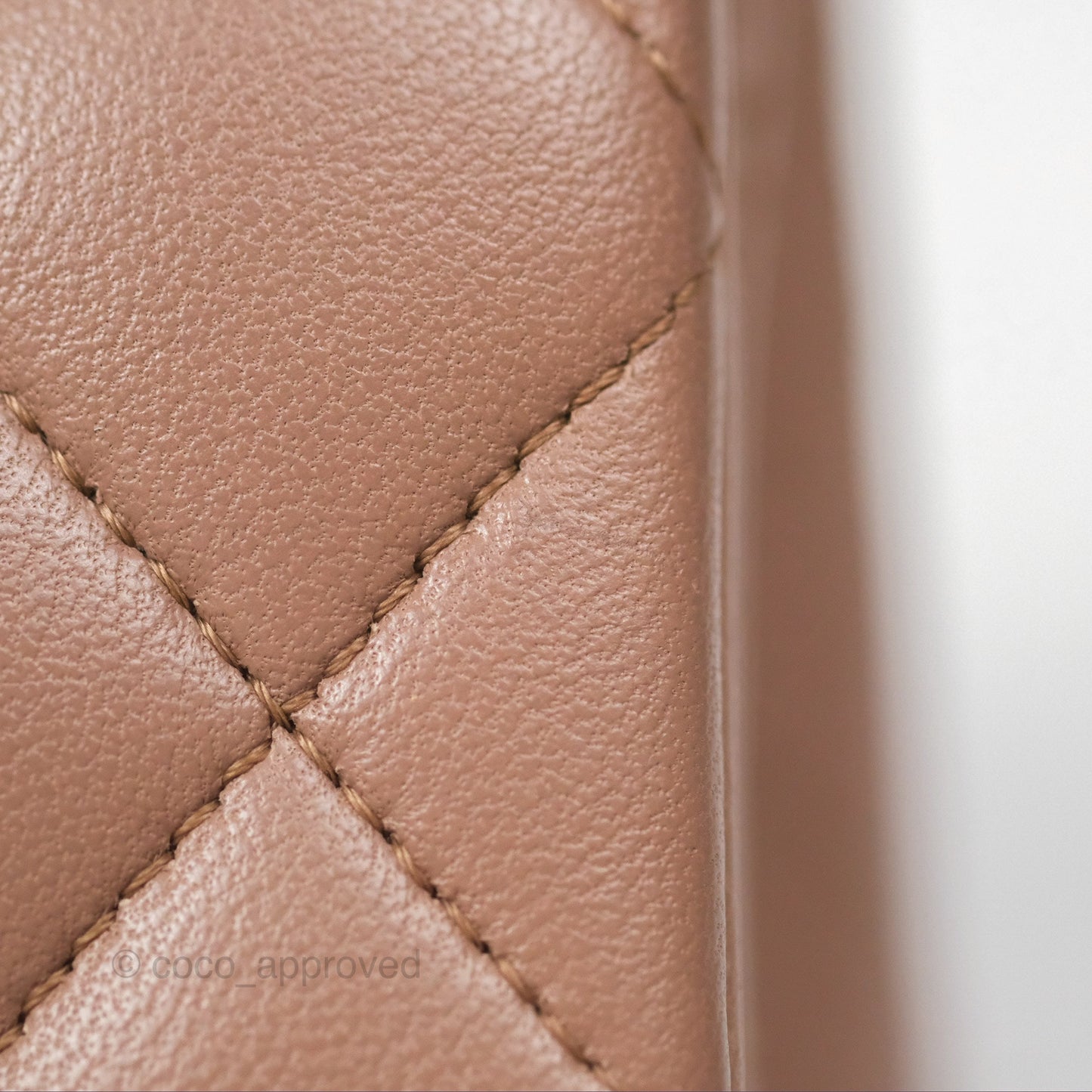 Chanel Classic M/L Medium Flap Quilted Dark Beige Lambskin Gold Hardware