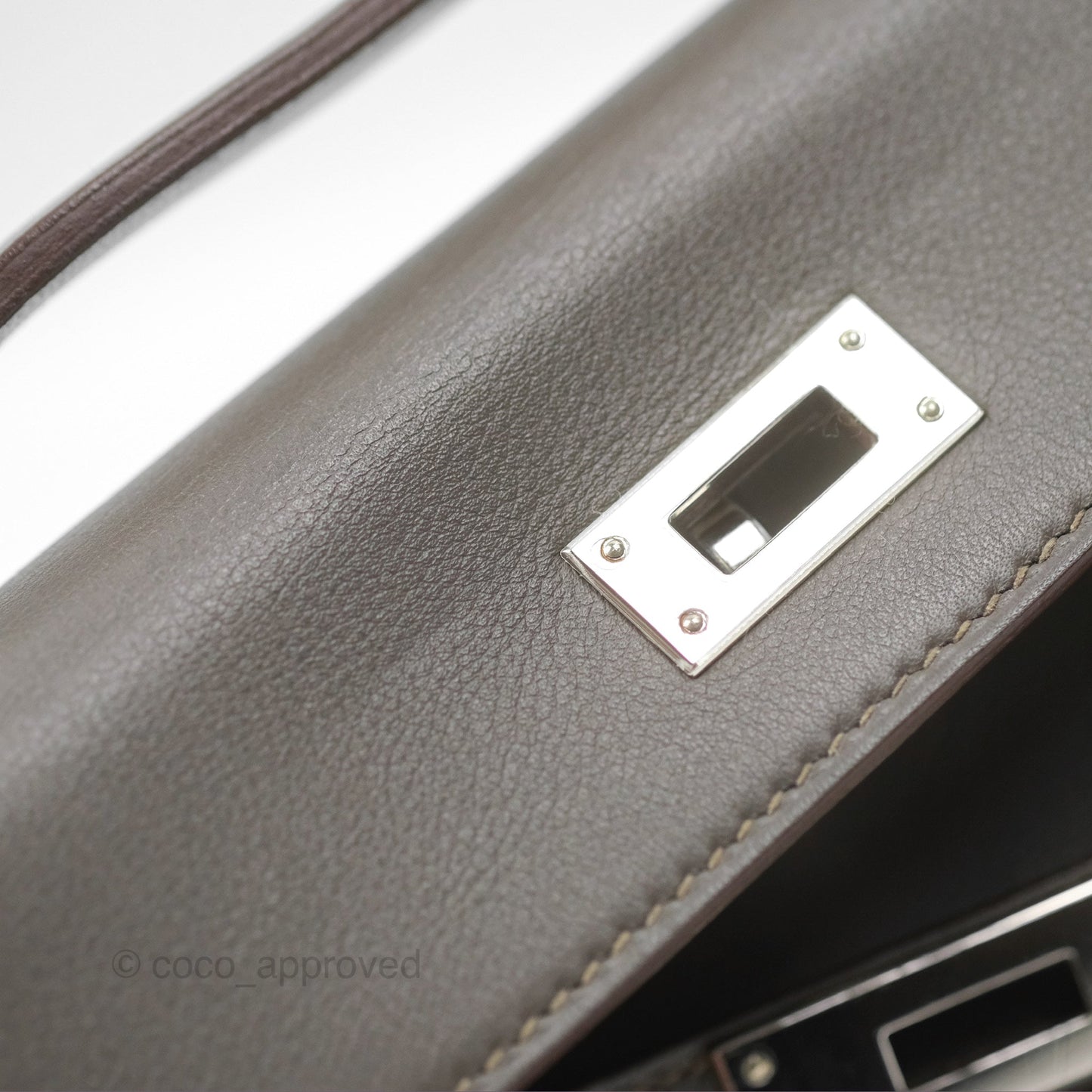 Hermes Kelly Cut Clutch Pochette Gris Asphalt M8 Swift Palladium Hardware
