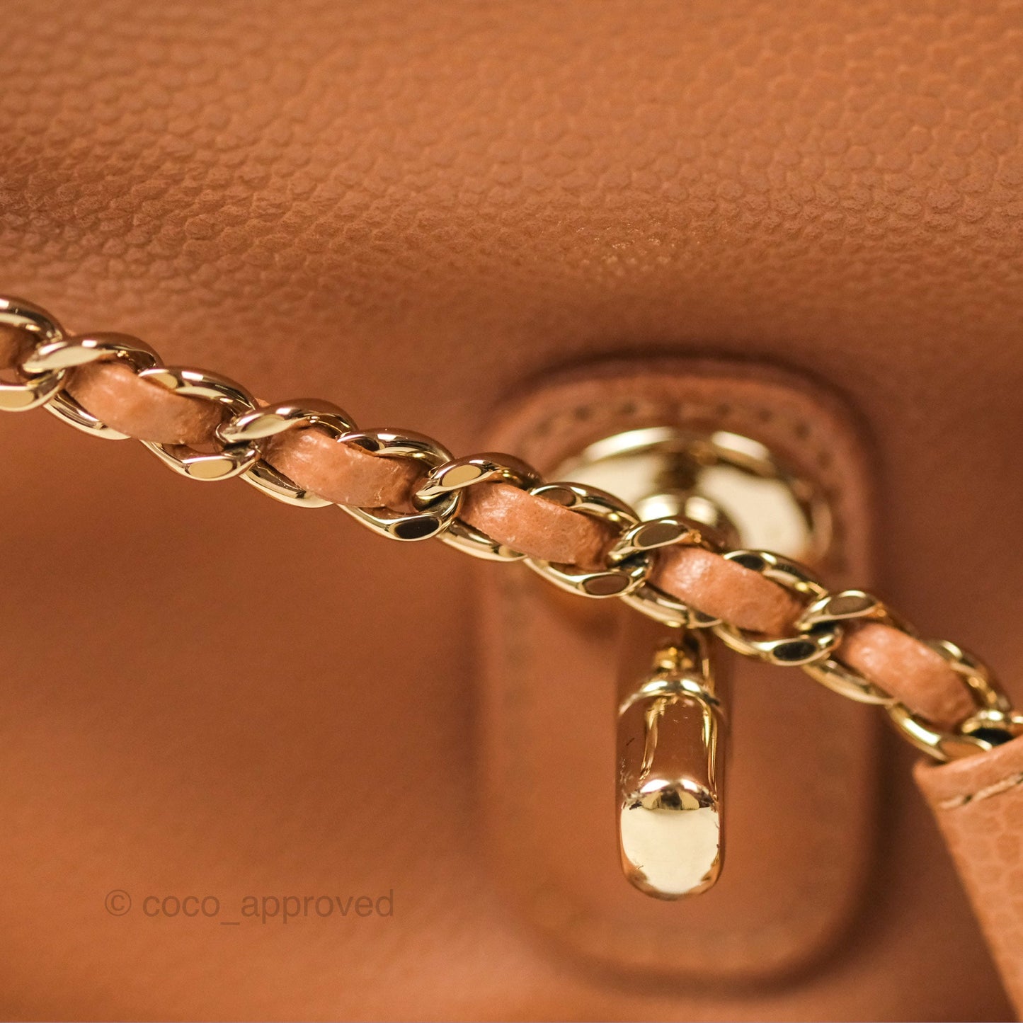 Chanel Duma Backpack Medium Dark Caramel Beige Caviar Gold Hardware