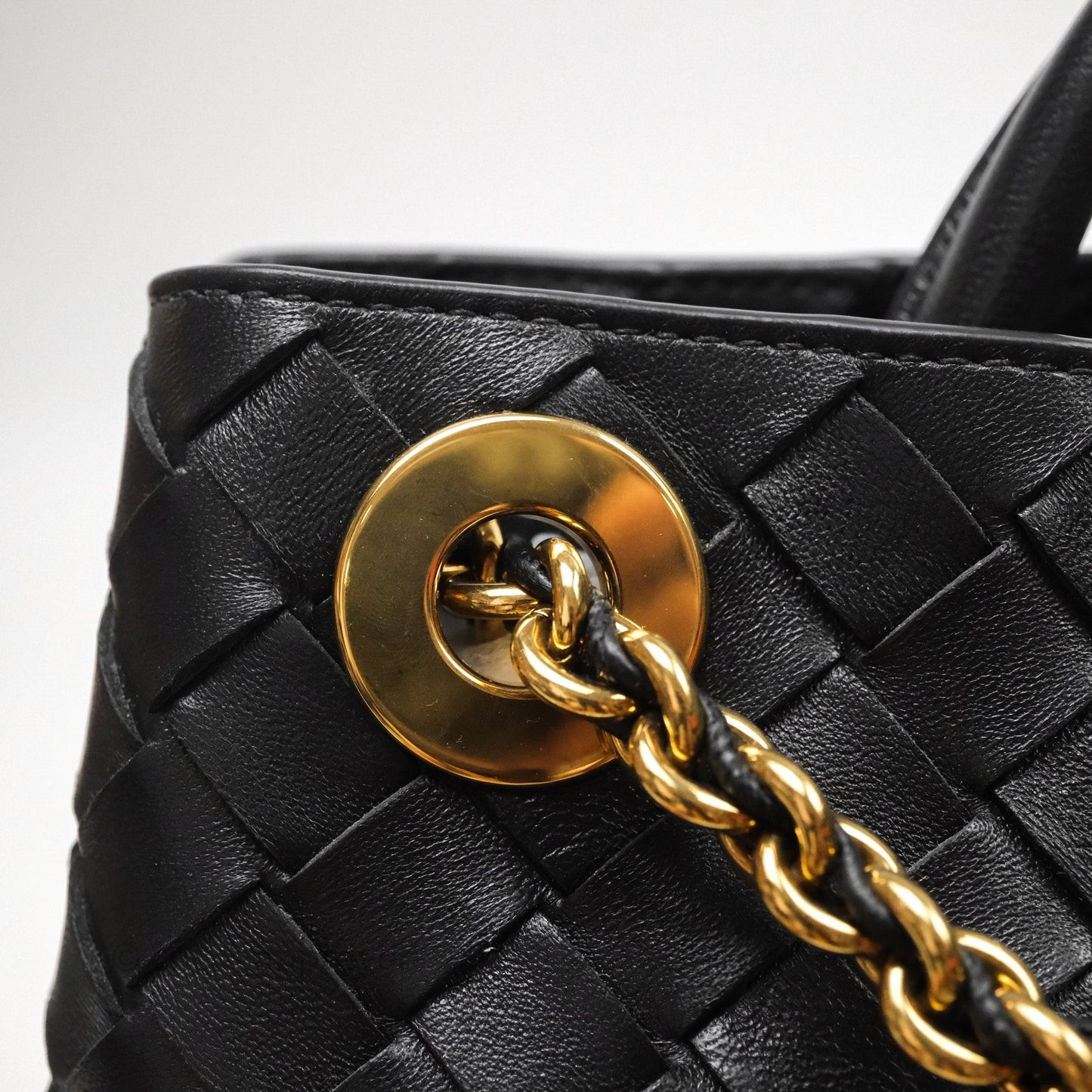 Bottega Veneta Small Andiamo Bag Black Intrecciato Lambskin