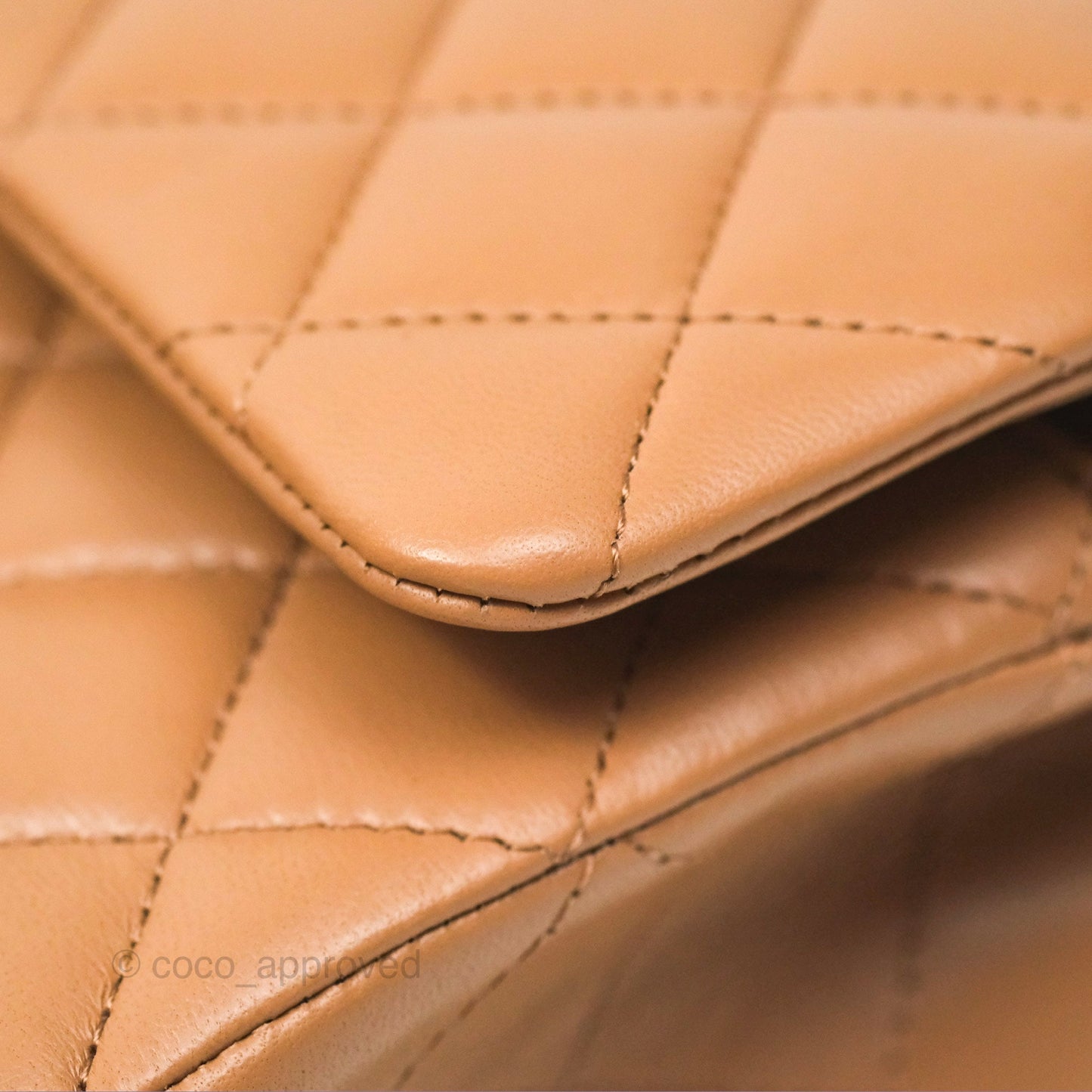 Chanel Classic M/L Medium Flap Quilted Dark Beige Lambskin Gold Hardware 22K