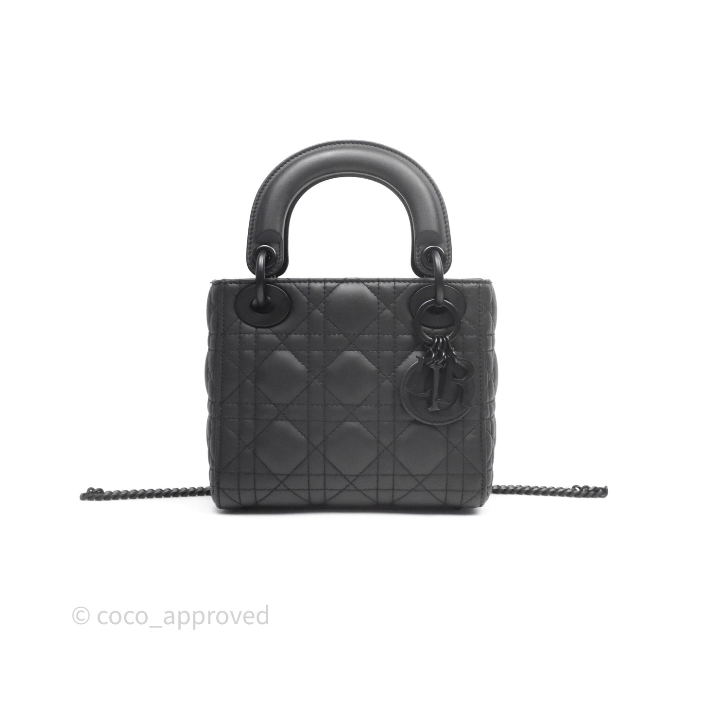 Dior Mini Lady Dior Ultra Matte Black Cannage Calfskin