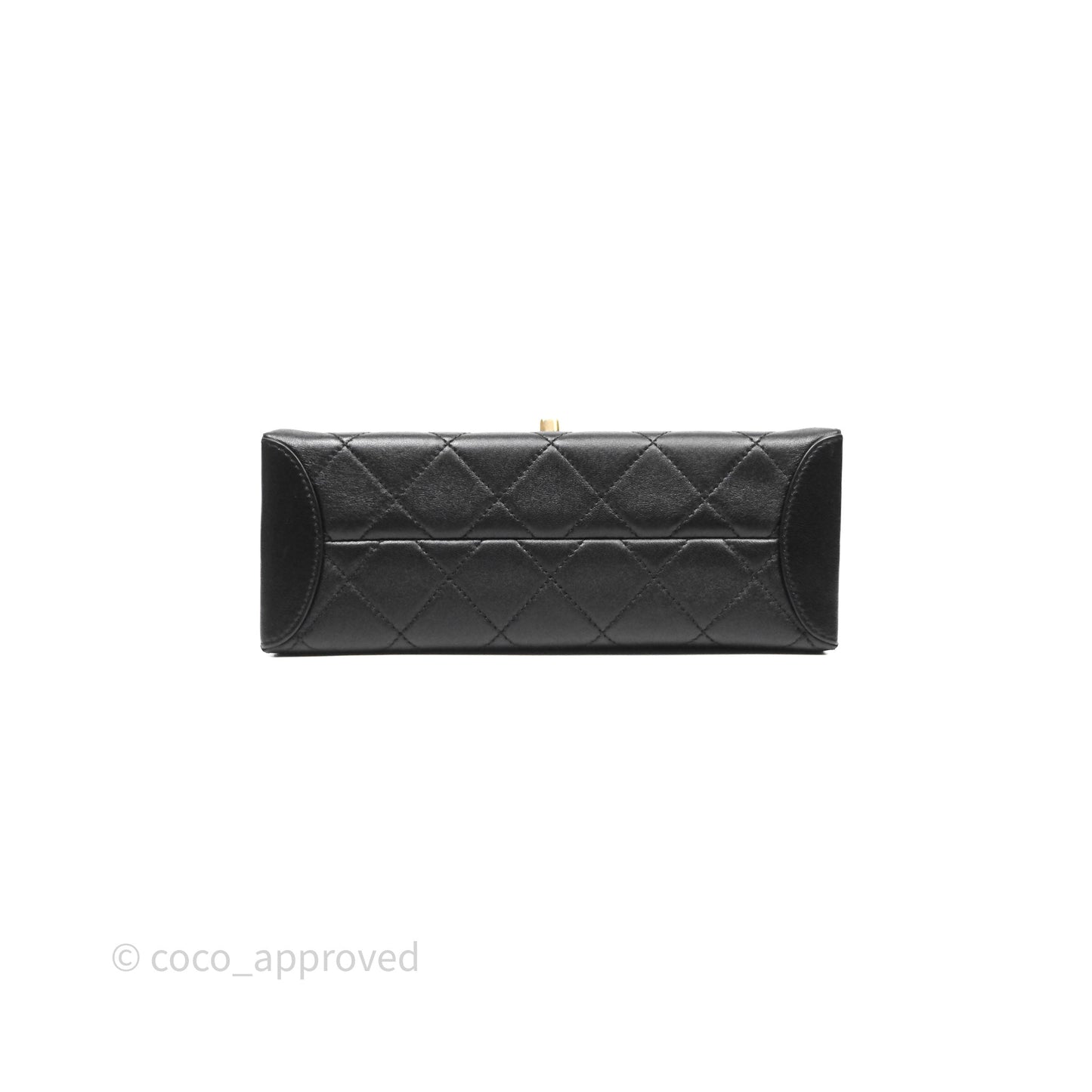 Chanel Trendy Spirit Top Handle Black Flap Bag Calfskin Gold Hardware