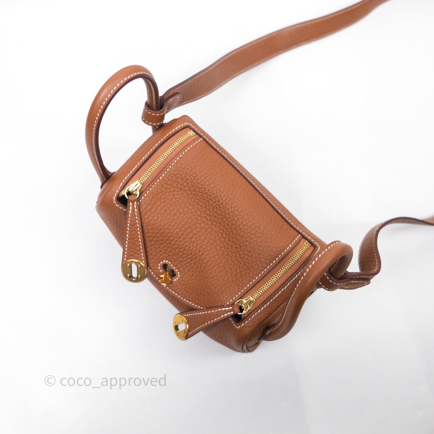 Hermès Mini Lindy 20 Gold Clemence Gold Hardware