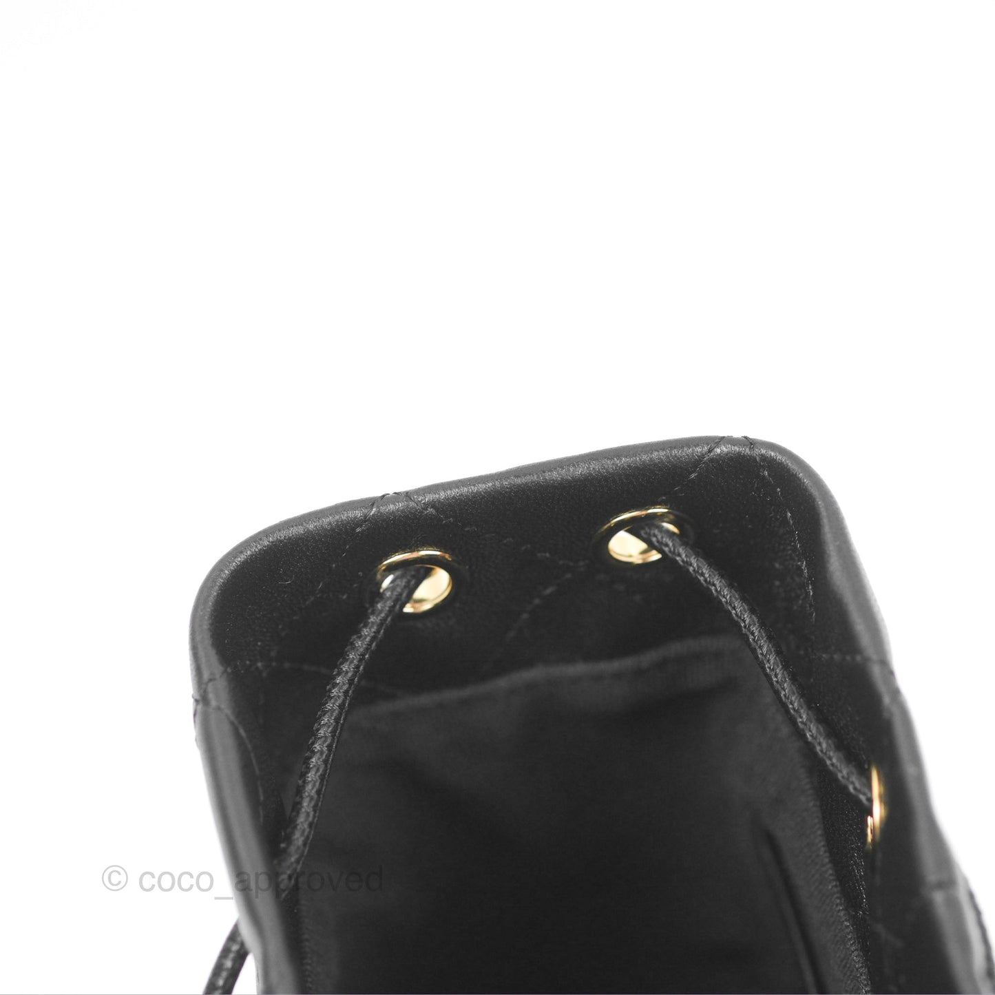 Chanel Small Bucket With Chain Black Lambskin Gold Hardware